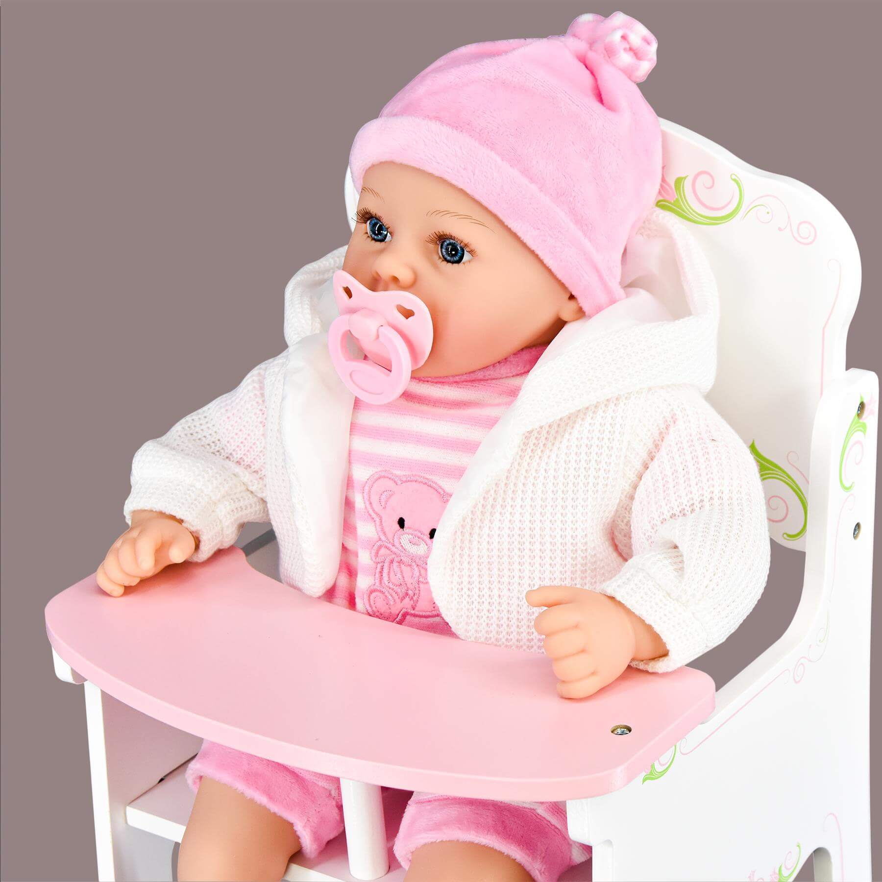 Baby Dolls Wooden High Chair by BiBi Doll - The Magic Toy Shop