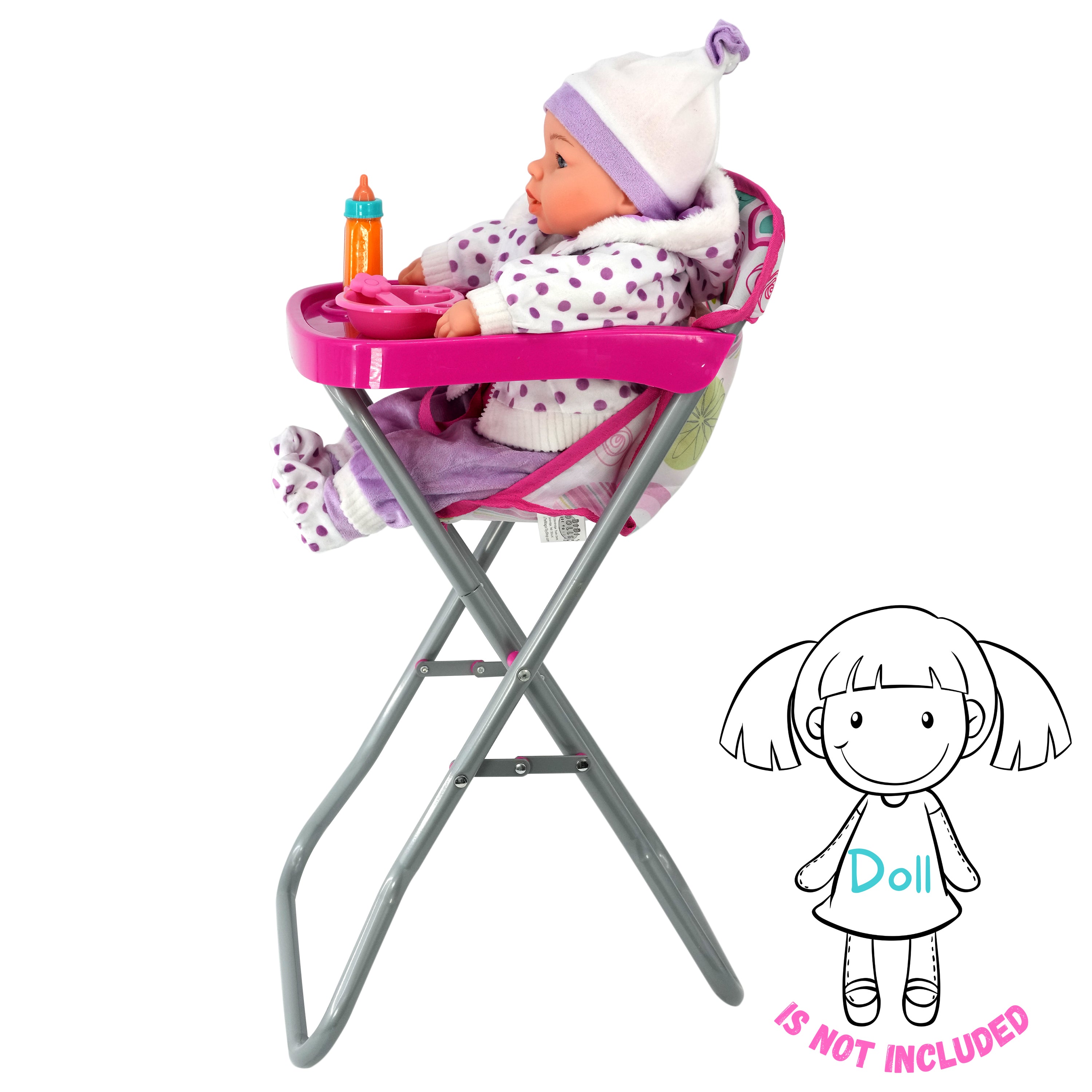 Feeding Dolls High Chair by BiBi Doll - The Magic Toy Shop