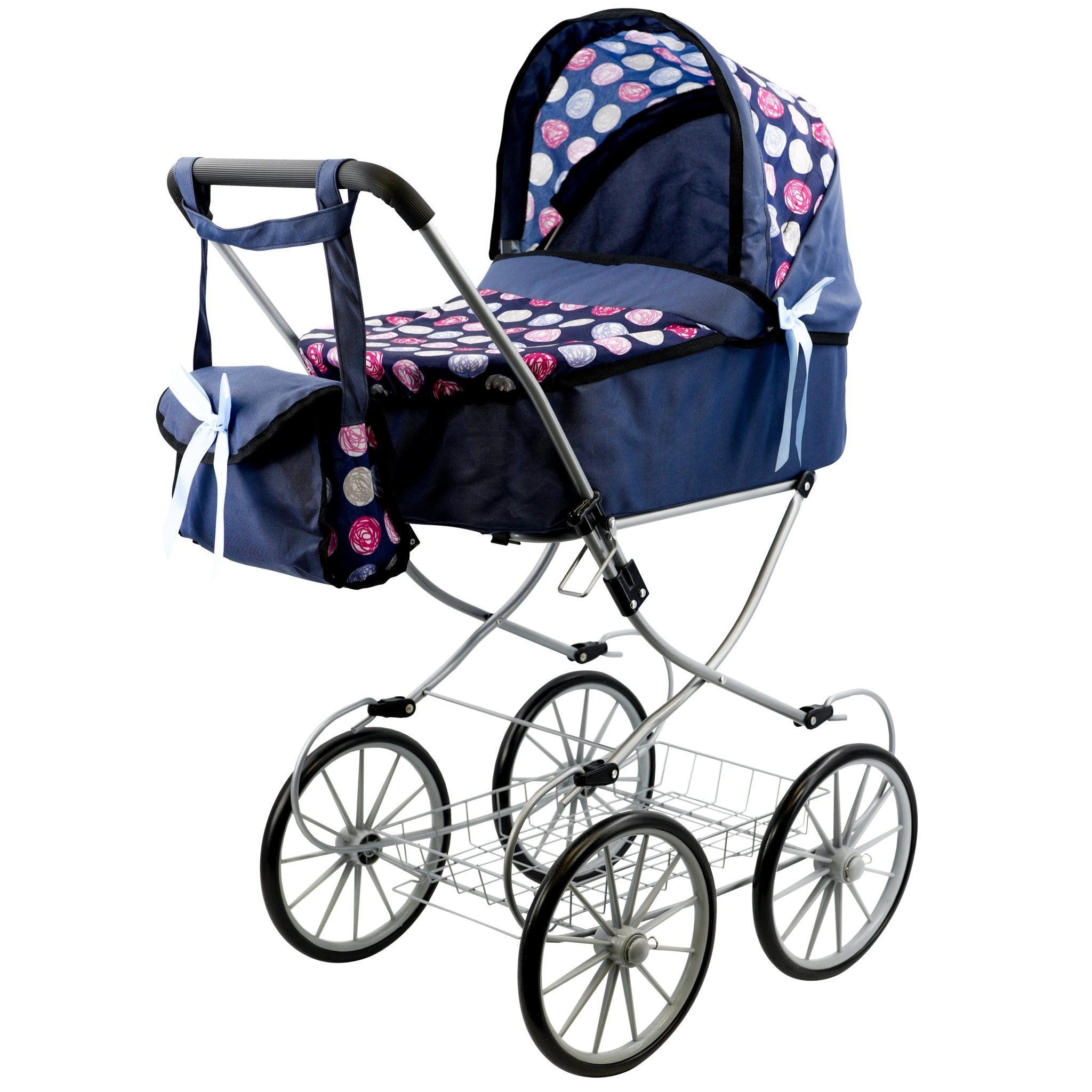 Navy Blue Dolls Vintage Cambridge Pram by The Magic Toy Shop - The Magic Toy Shop