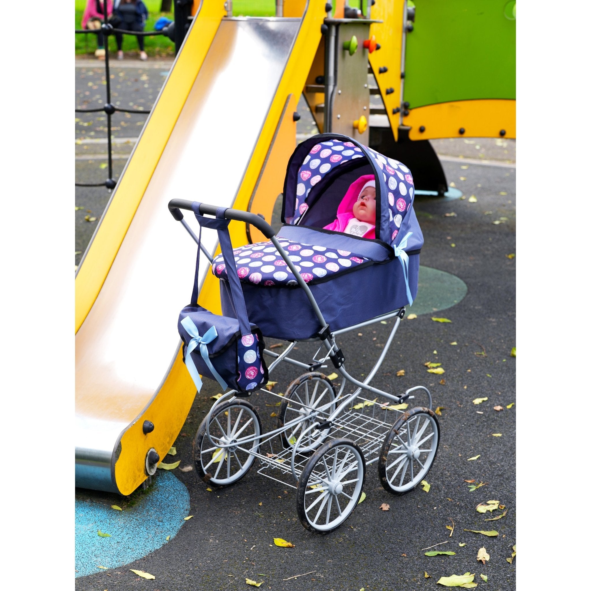 Navy Blue Dolls Vintage Cambridge Pram by The Magic Toy Shop - The Magic Toy Shop