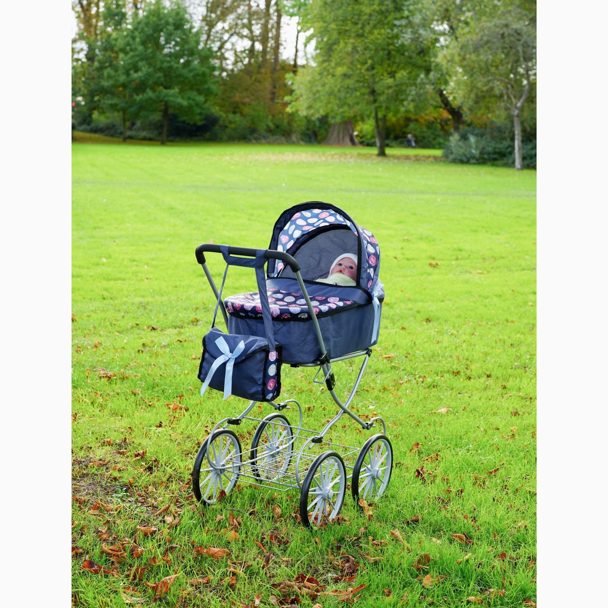 Navy Blue Dolls Vintage Cambridge Pram by The Magic Toy Shop - The Magic Toy Shop