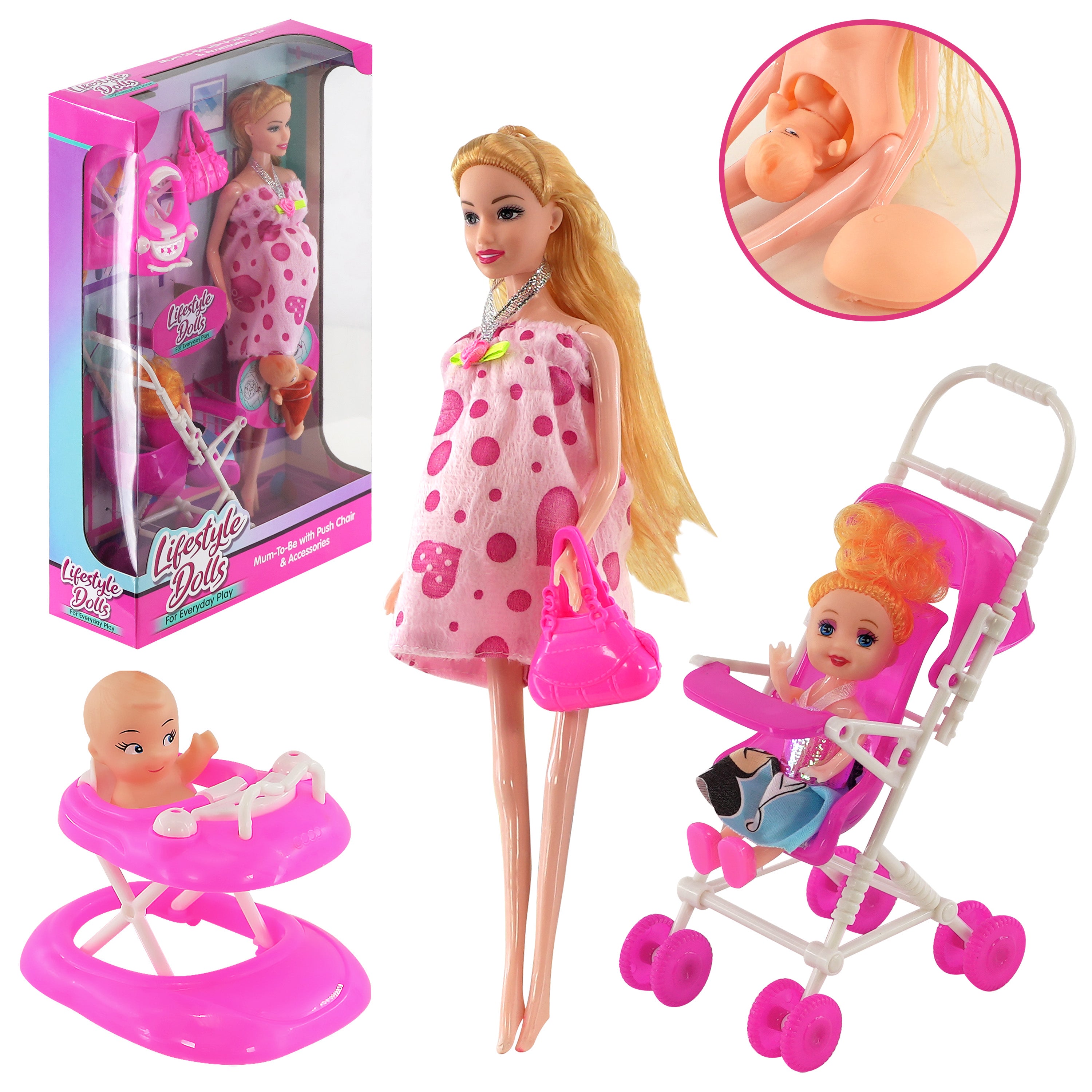 Pregnant Baby Doll with Accessories by BiBi Doll - The Magic Toy Shop