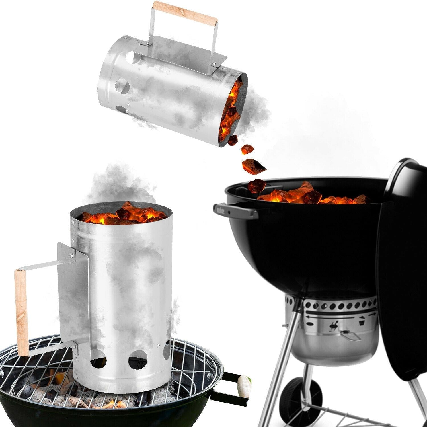 BBQ Charcoal Metal Chimney Starter by Geezy - The Magic Toy Shop