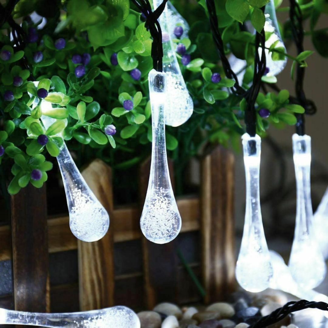 Raindrop Design Solar Powered White Led String Lights by The Magic Toy Shop - The Magic Toy Shop
