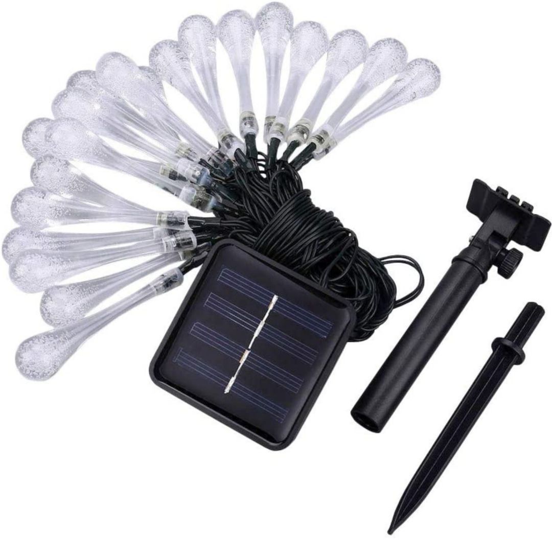 Raindrop Design Solar Powered White Led String Lights by The Magic Toy Shop - The Magic Toy Shop
