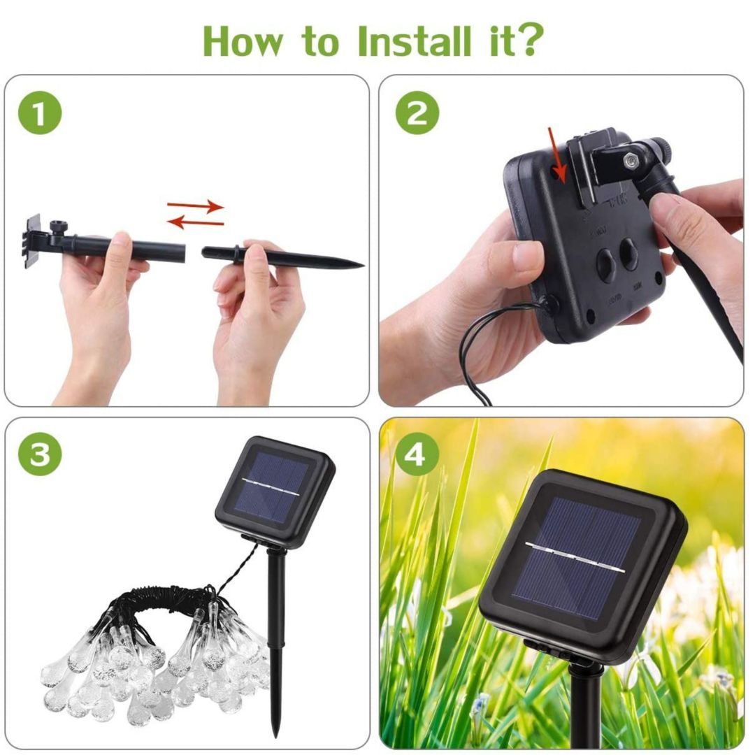 Raindrop Design Solar Powered White Led String Lights by The Magic Toy Shop - The Magic Toy Shop