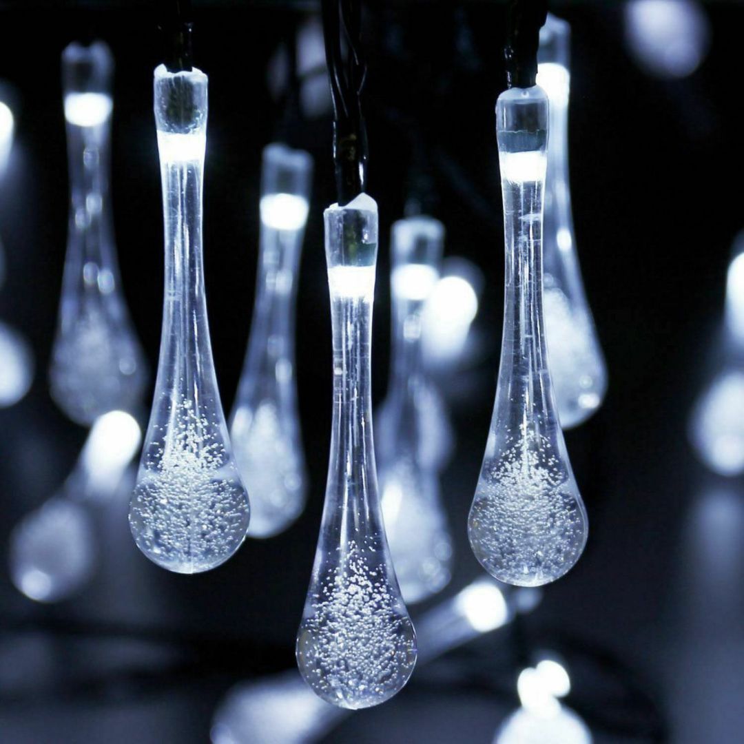 Raindrop Design Solar Powered White Led String Lights by The Magic Toy Shop - The Magic Toy Shop
