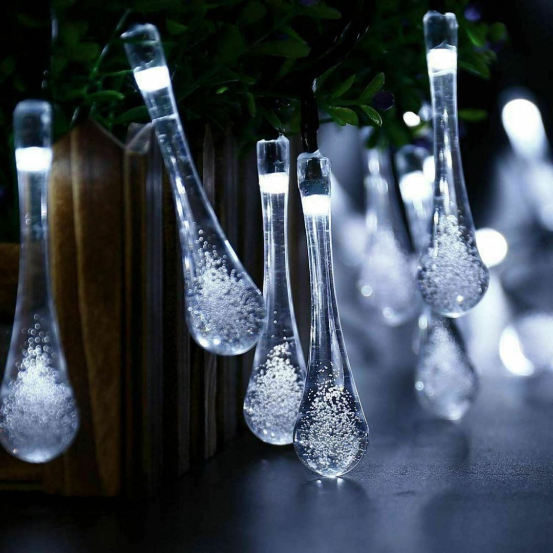 Raindrop Design Solar Powered White Led String Lights by The Magic Toy Shop - The Magic Toy Shop