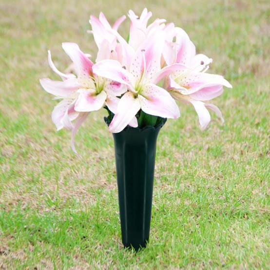 Set of 2 Green Spiked Memorial Grave Flower Vases by Geezy - The Magic Toy Shop