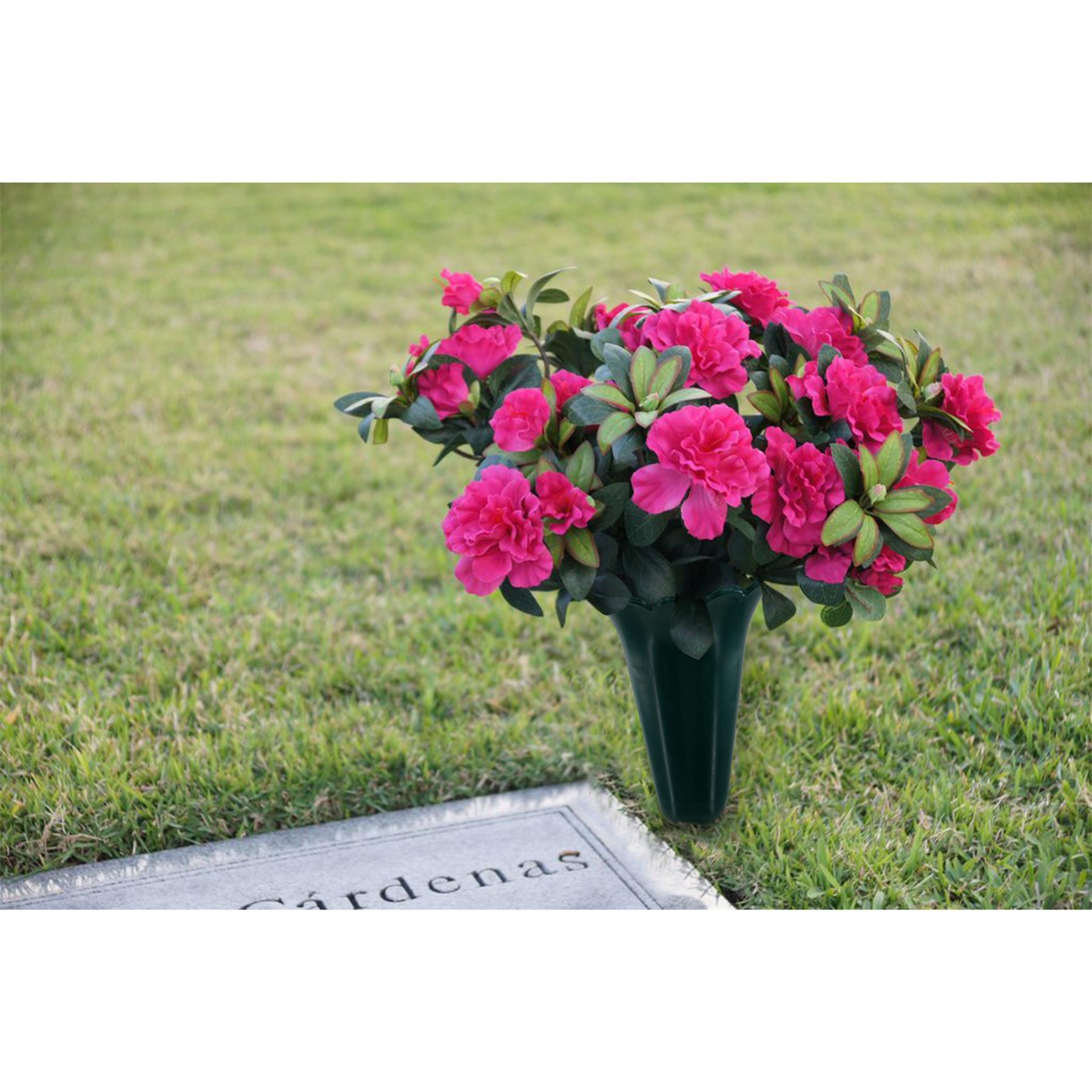 Set of 2 Green Spiked Memorial Grave Flower Vases by Geezy - The Magic Toy Shop