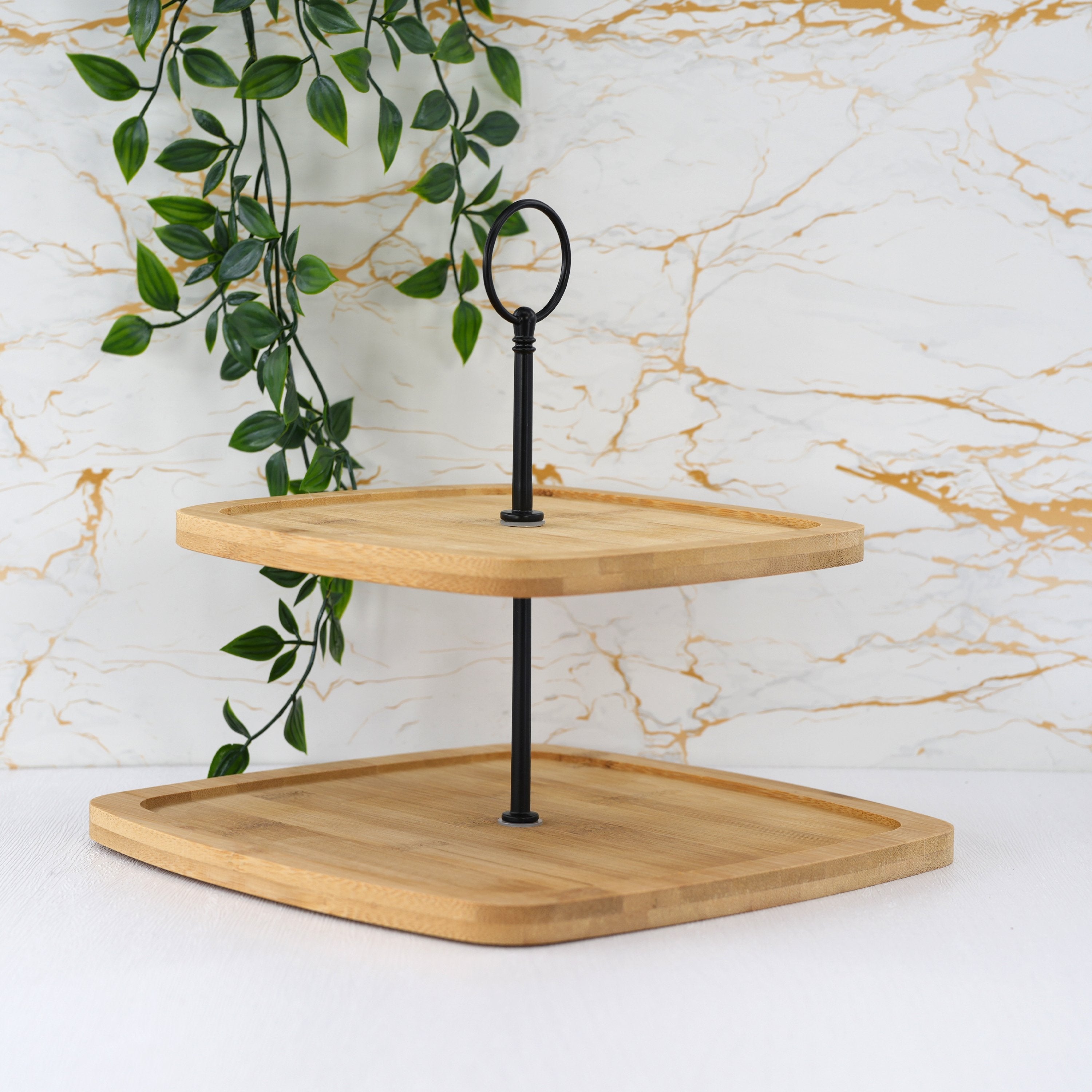 2 Tier Wooden Serving Stand by Geezy - The Magic Toy Shop