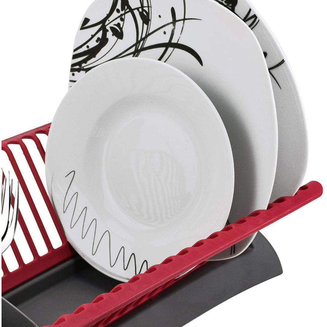 Grey and Red Dish Drainer and Cutlery Holder by GEEZY - The Magic Toy Shop