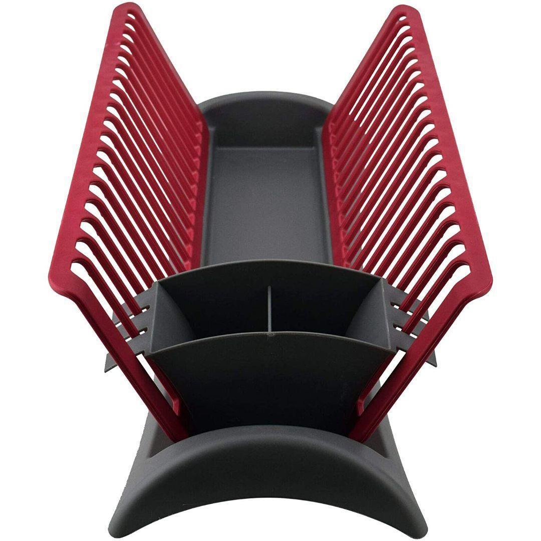 Grey and Red Dish Drainer and Cutlery Holder by GEEZY - The Magic Toy Shop