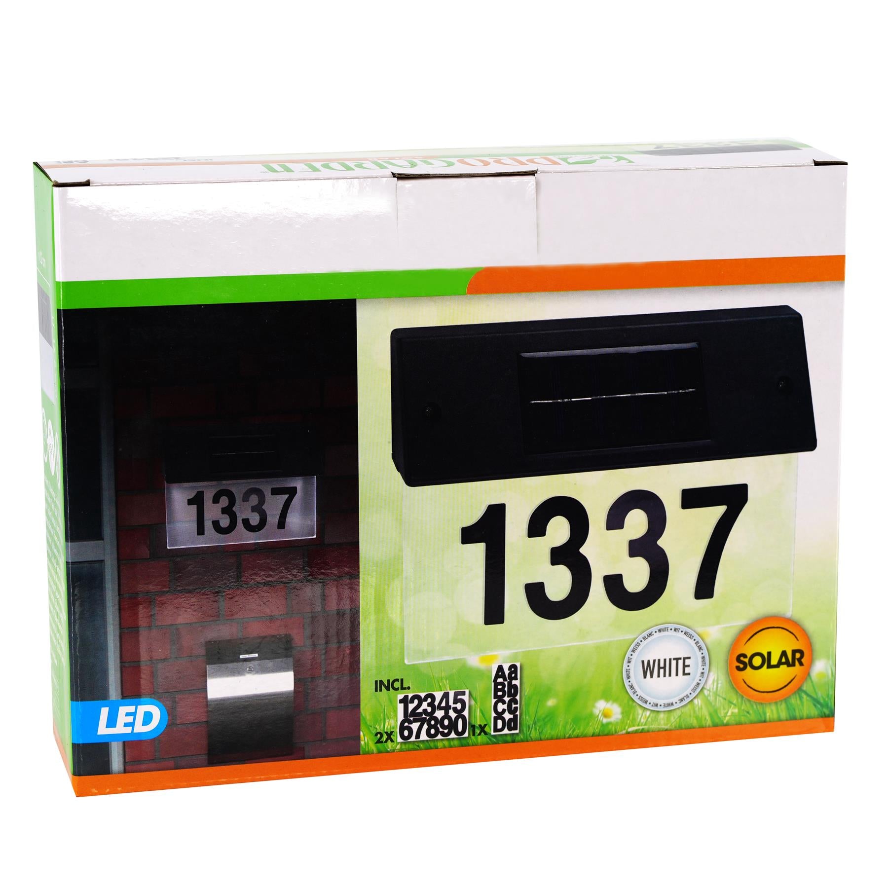 Solar LED House Number Plate Door Sign by Geezy - The Magic Toy Shop