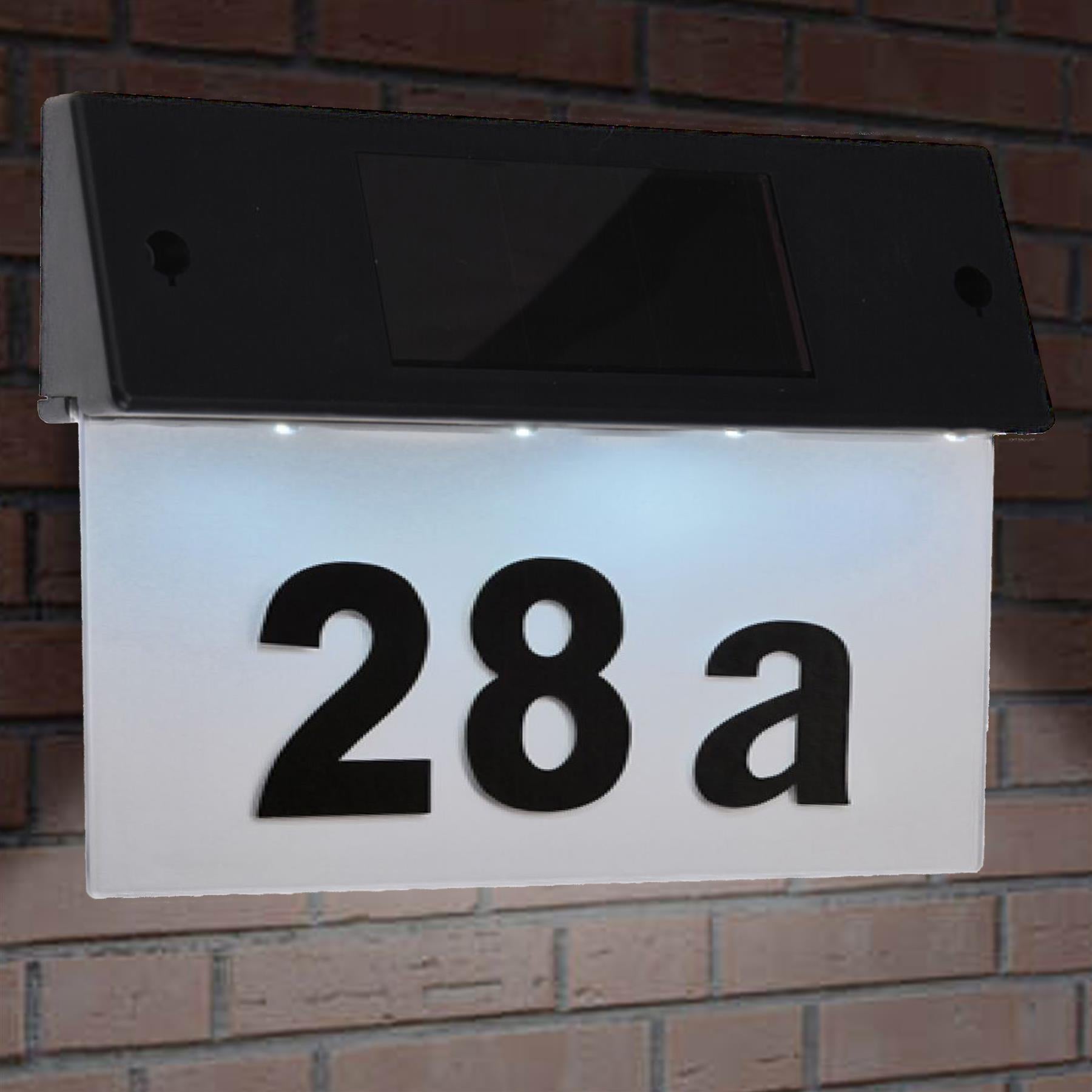 Solar LED House Number Plate Door Sign by Geezy - The Magic Toy Shop