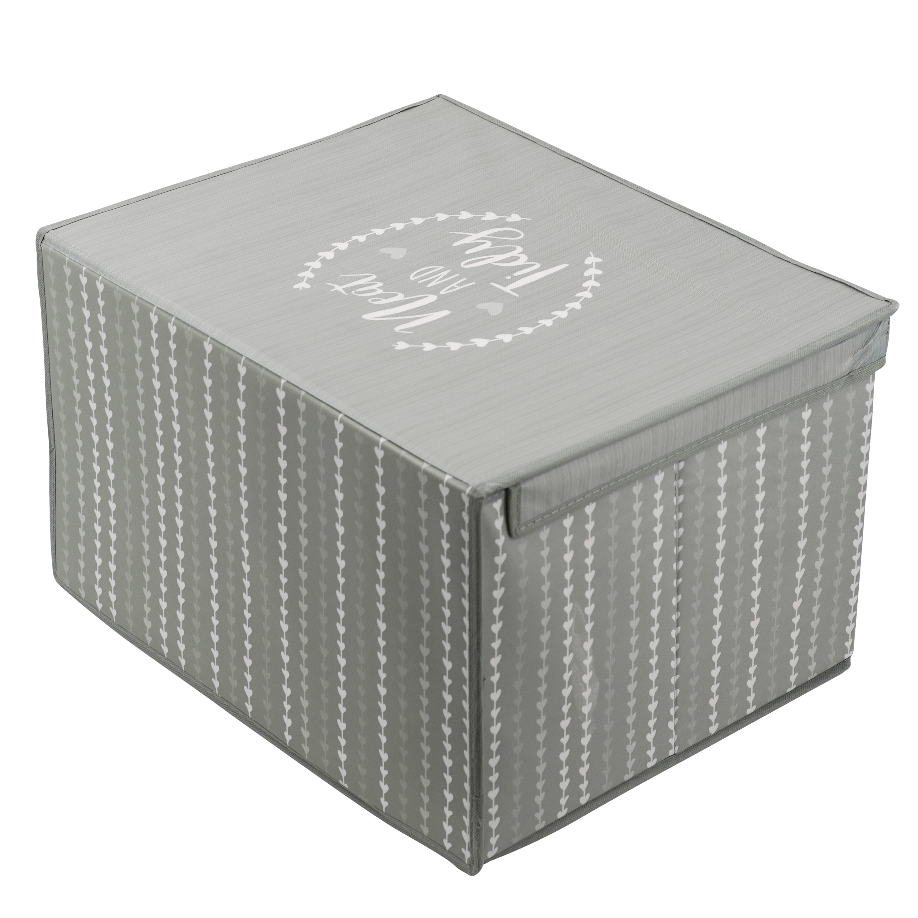 Gray Hearts Large Storage Box by The Magic Toy Shop - The Magic Toy Shop