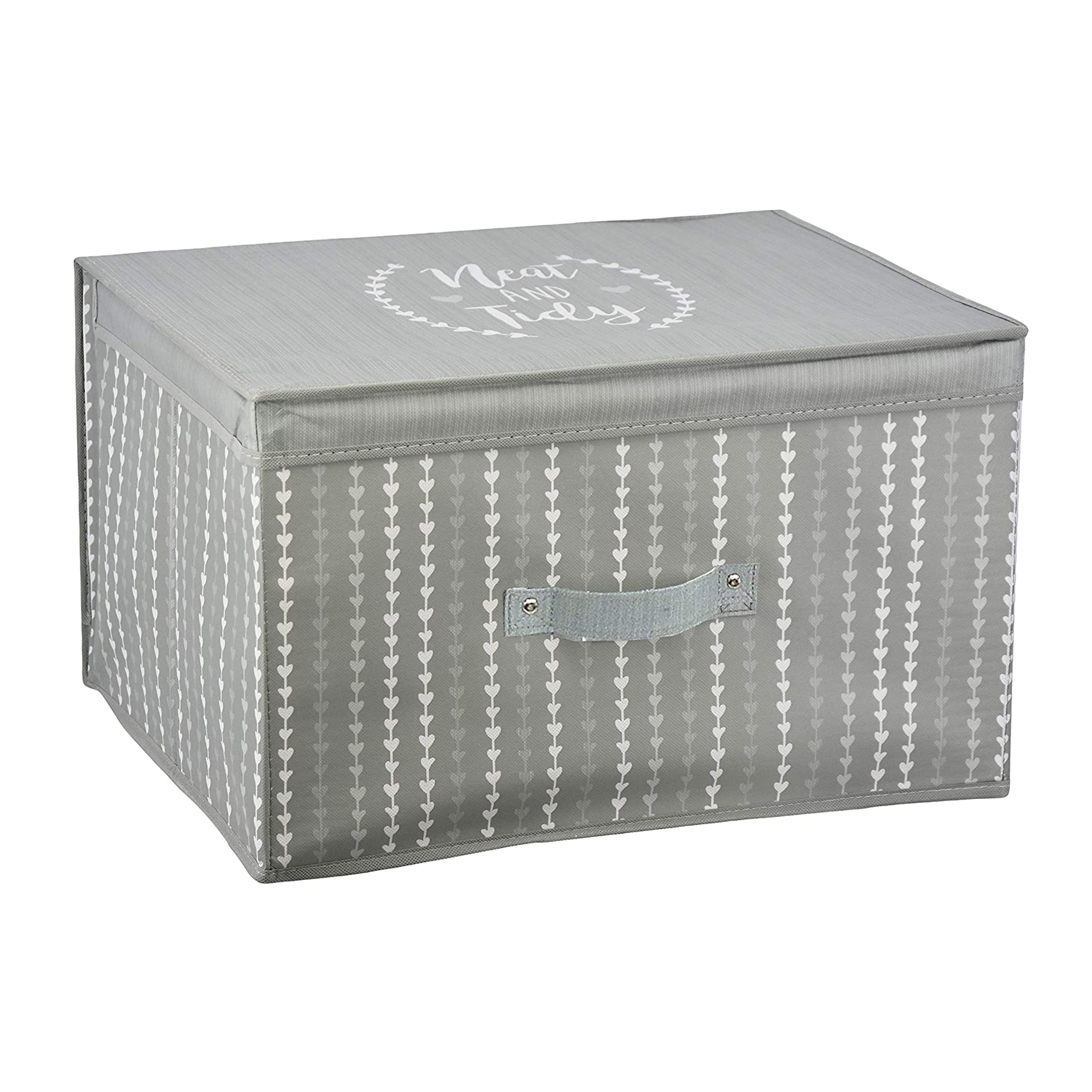 Gray Hearts Large Storage Box by The Magic Toy Shop - The Magic Toy Shop