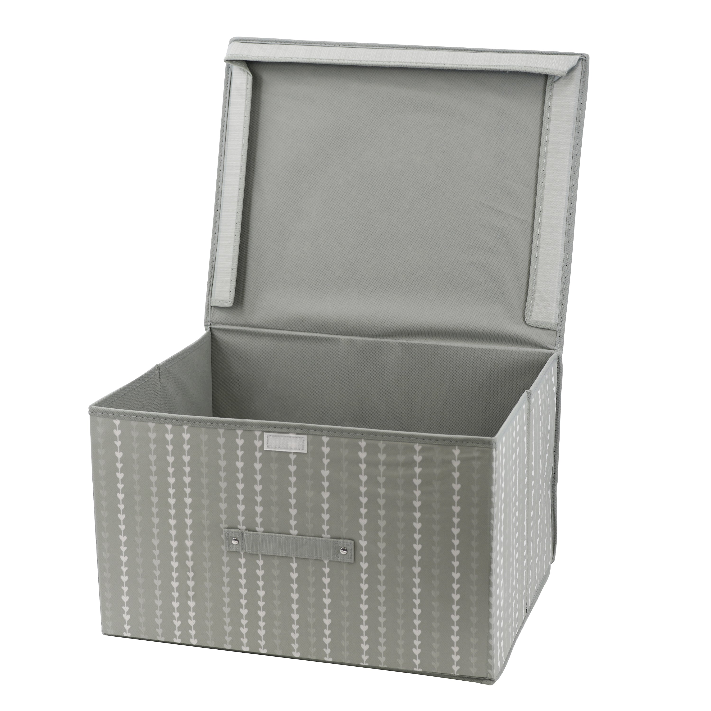 Gray Hearts Large Storage Box by The Magic Toy Shop - The Magic Toy Shop
