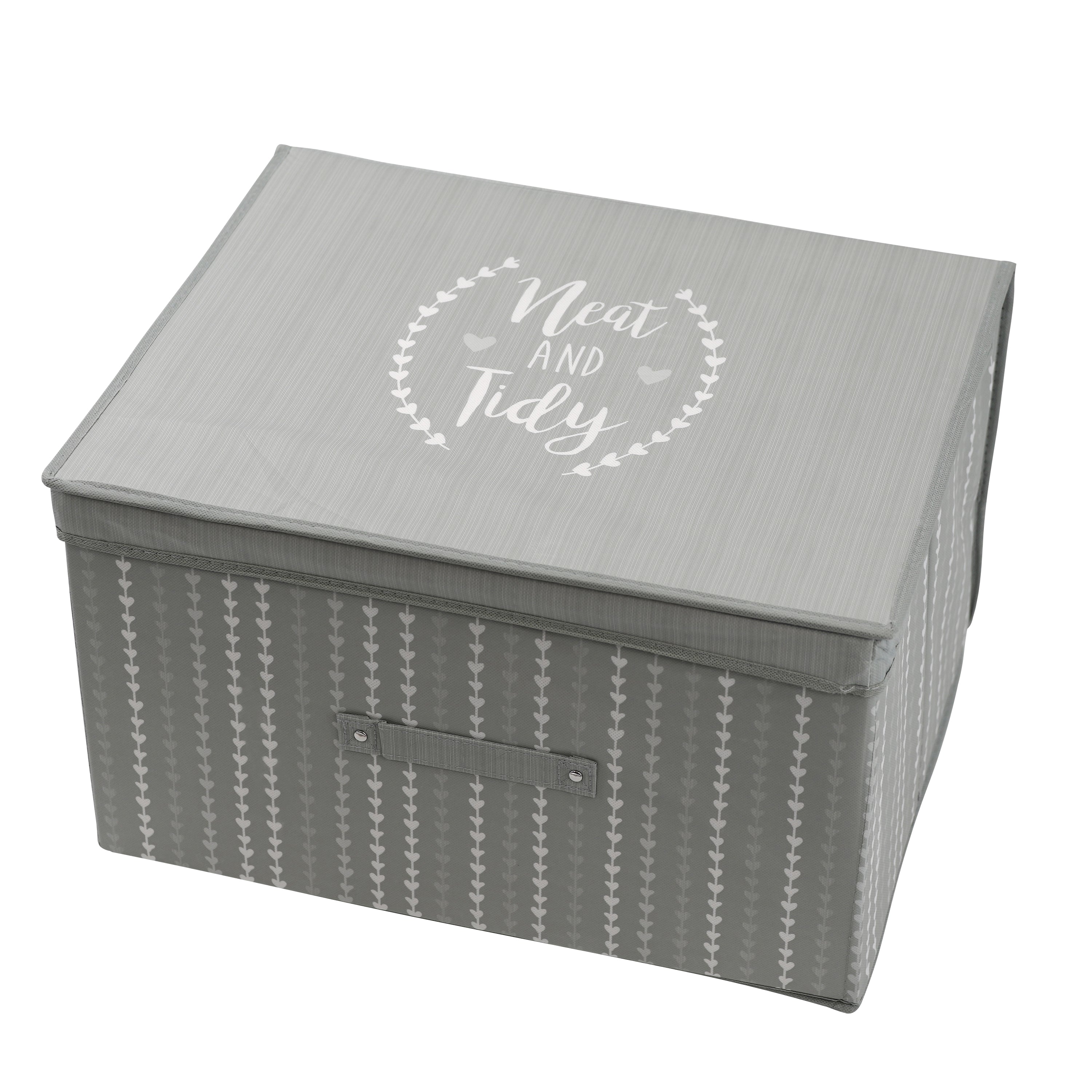Gray Hearts Large Storage Box by The Magic Toy Shop - The Magic Toy Shop