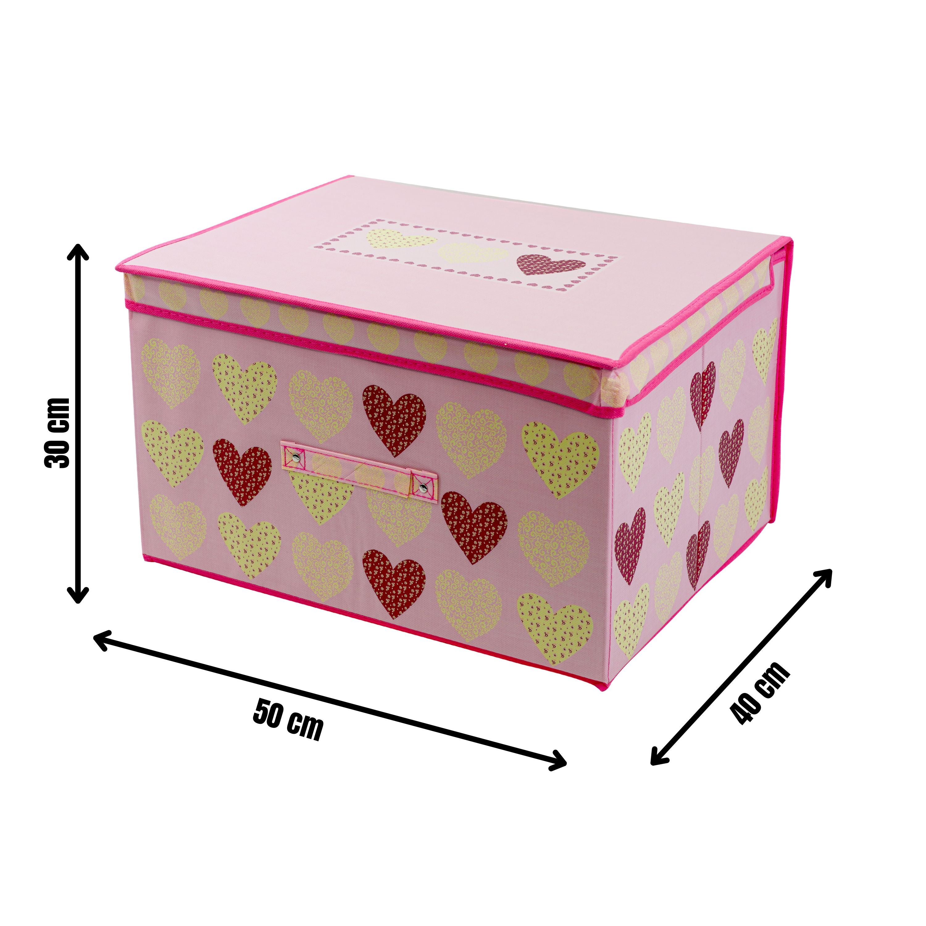 Pink Hearts Large Storage Box by The Magic Toy Shop - The Magic Toy Shop