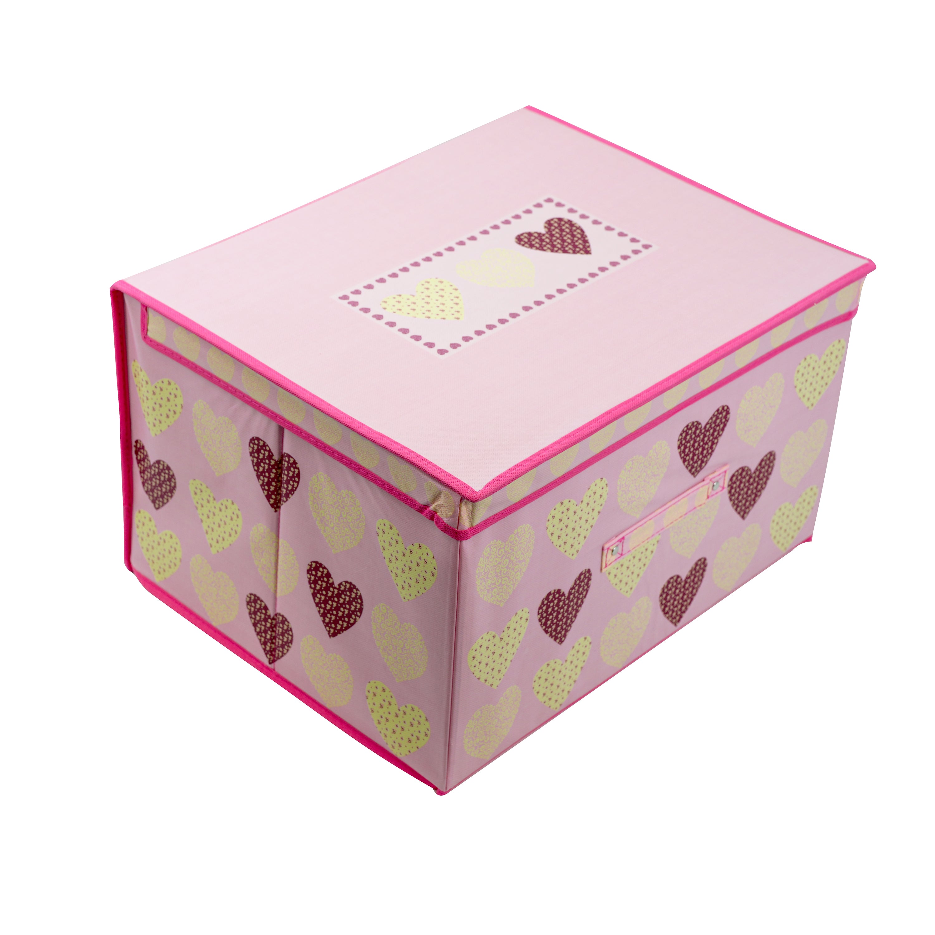 Pink Hearts Large Storage Box by The Magic Toy Shop - The Magic Toy Shop