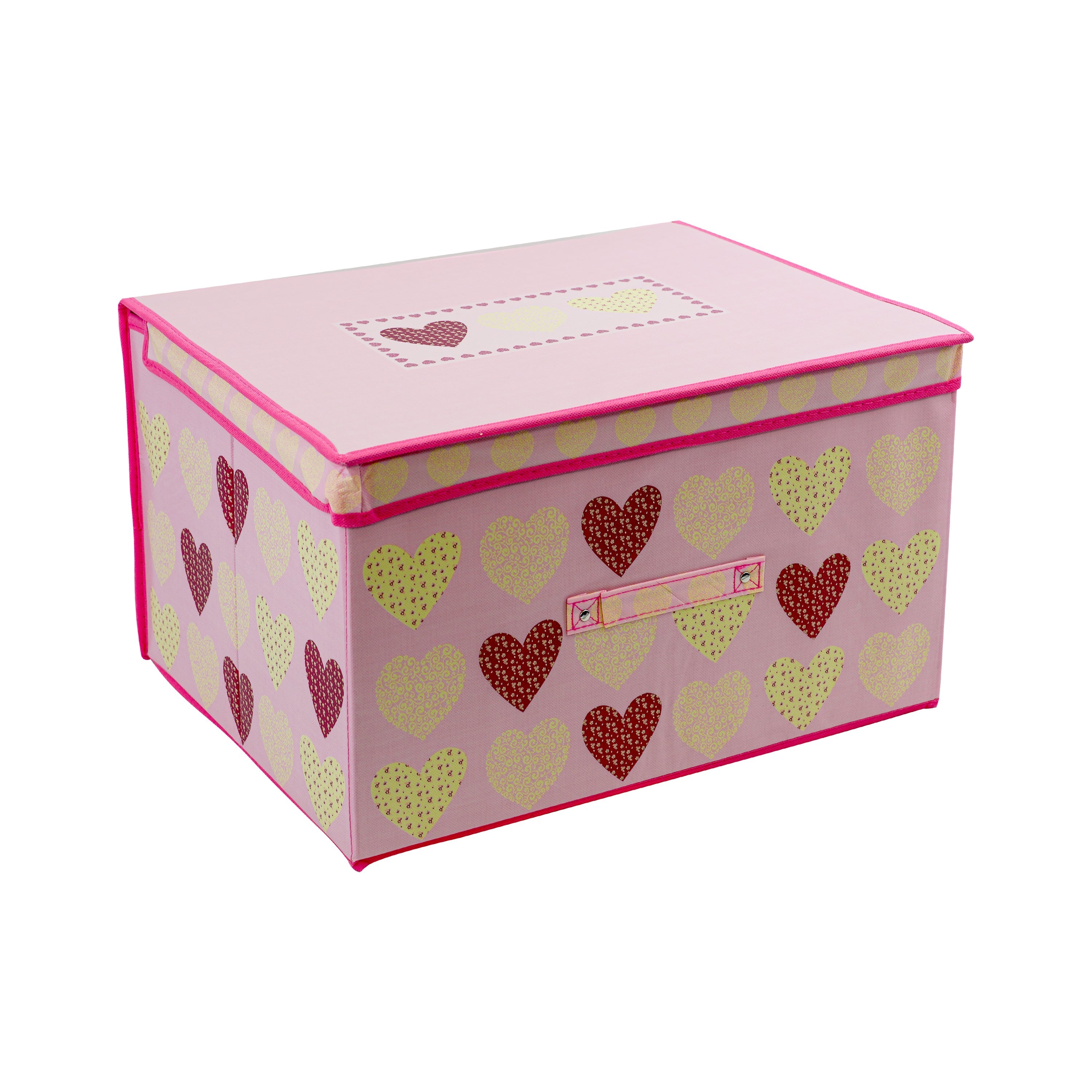 Pink Hearts Large Storage Box by The Magic Toy Shop - The Magic Toy Shop