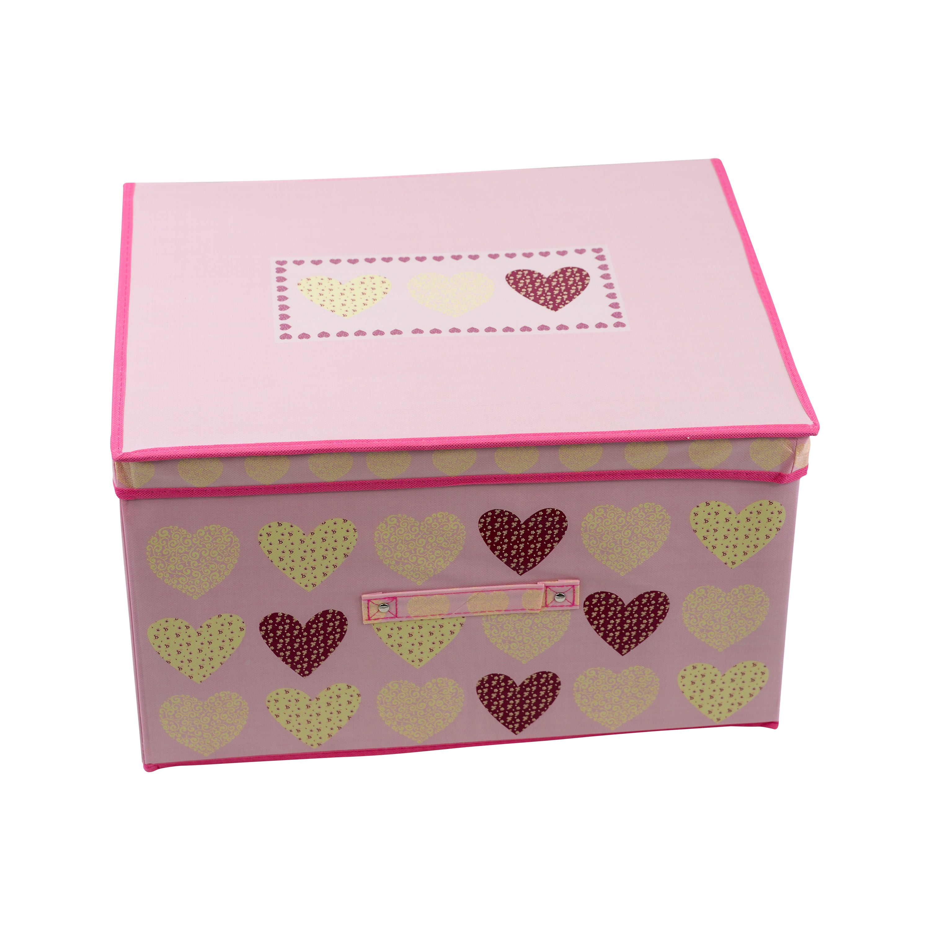 Pink Hearts Large Storage Box by The Magic Toy Shop - The Magic Toy Shop