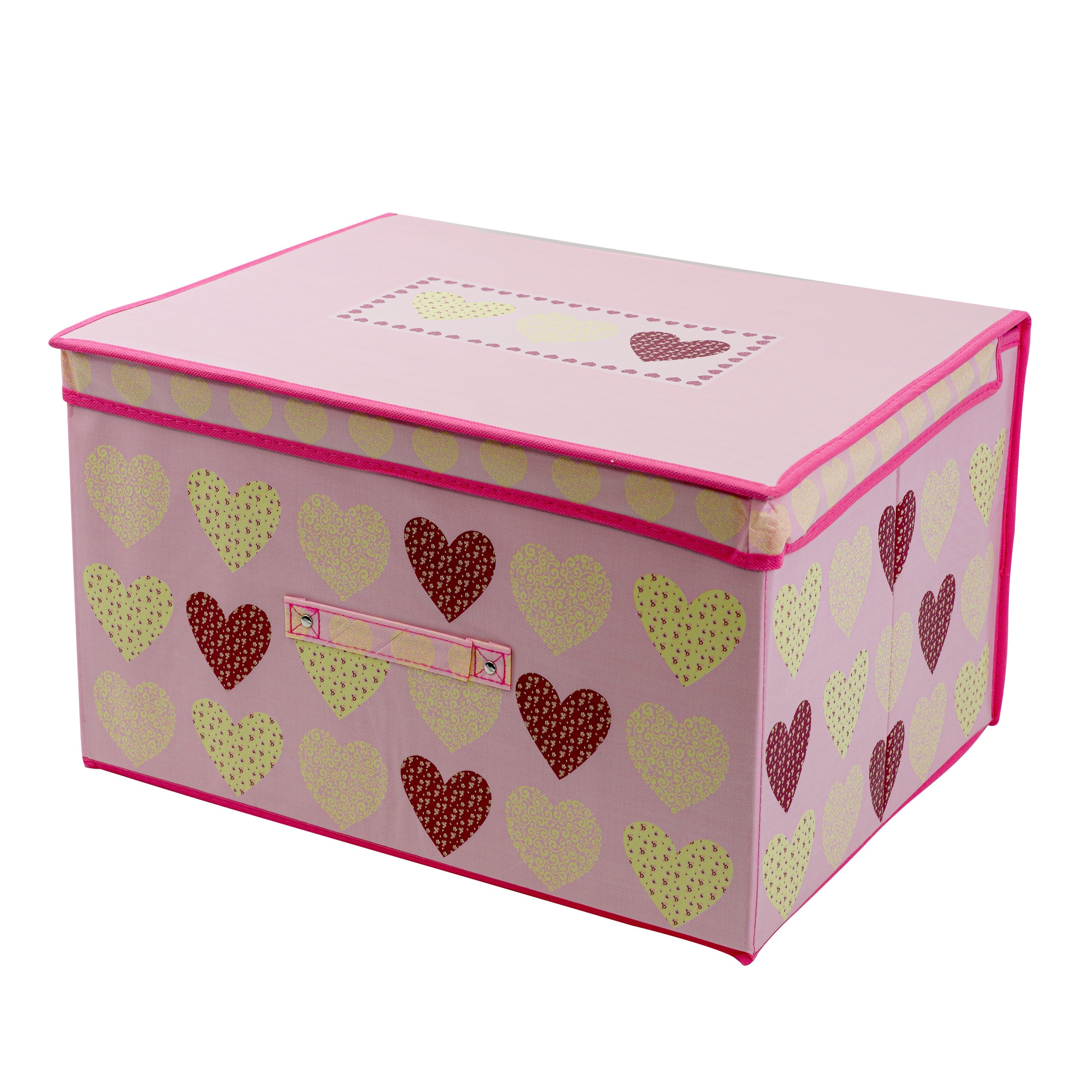 Pink Hearts Large Storage Box by The Magic Toy Shop - The Magic Toy Shop