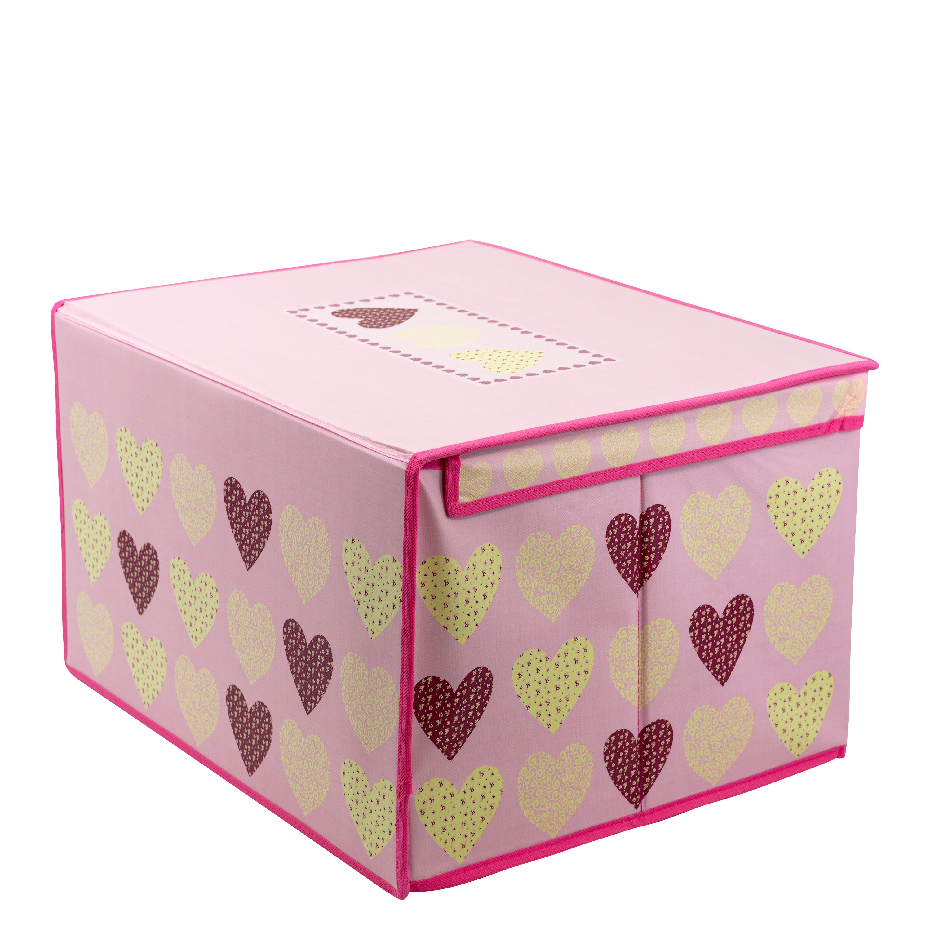 Pink Hearts Large Storage Box by The Magic Toy Shop - The Magic Toy Shop