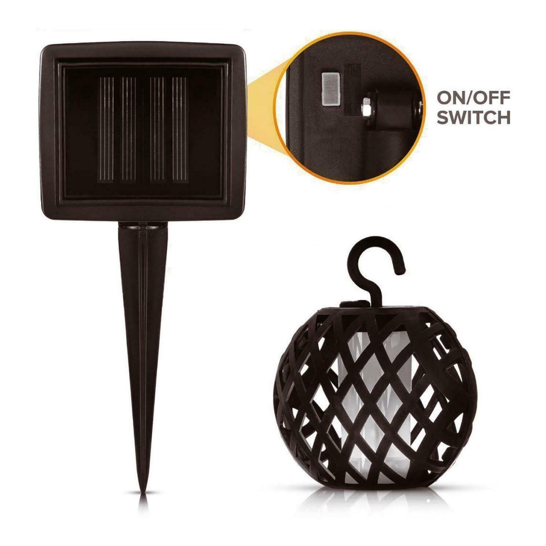 Solar LED Rattan Ball Flame Effect String Light by Geezy - The Magic Toy Shop
