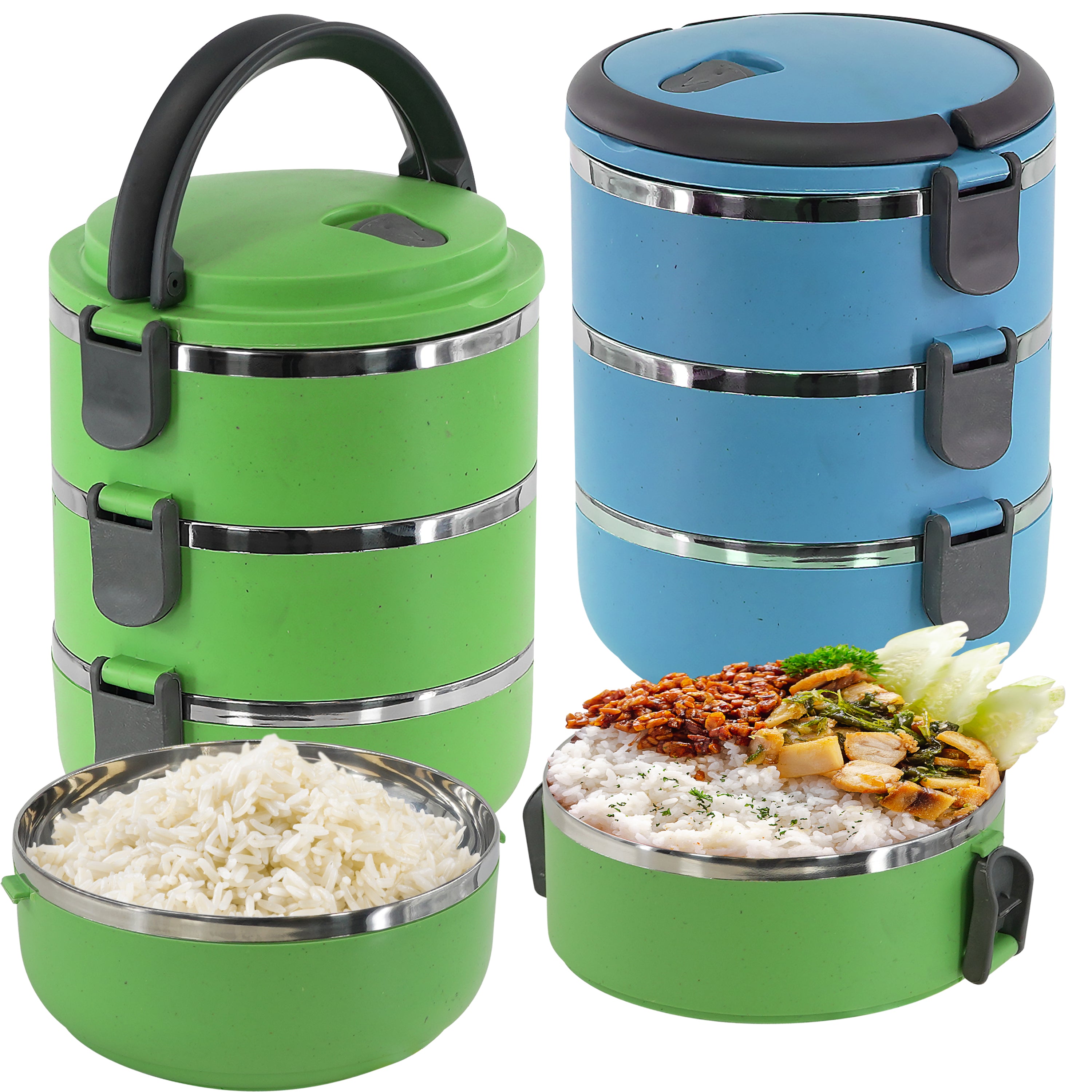 Lunch Box Stackable Lunch 2 Layer Tier Bento Bpa Free Food