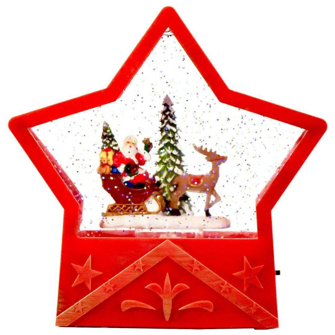 Glitter Star Red Christmas Decoration with Dual Power Battery by The Magic Toy Shop - The Magic Toy Shop