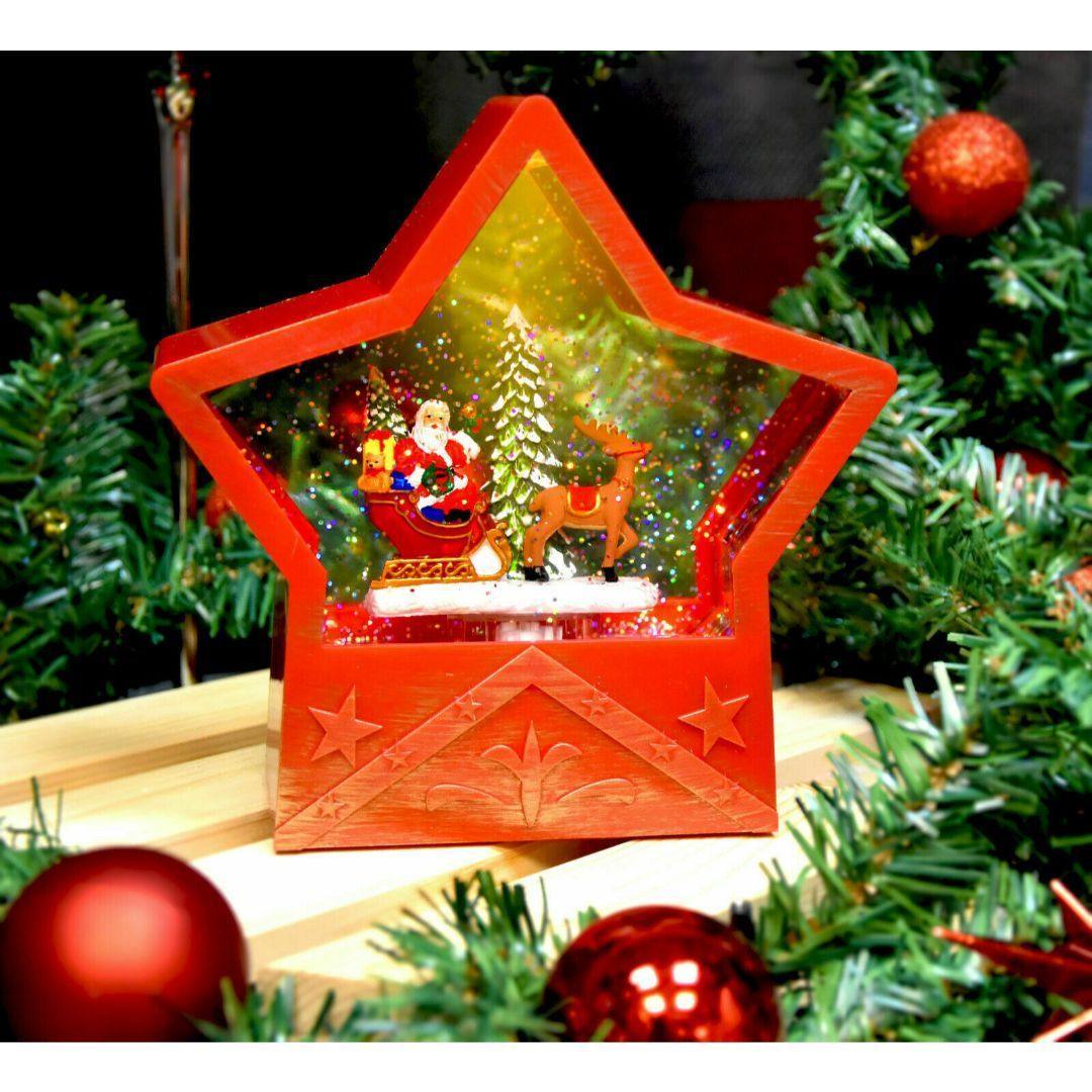 Glitter Star Red Christmas Decoration with Dual Power Battery by The Magic Toy Shop - The Magic Toy Shop