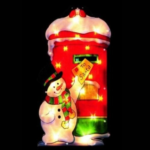 Snowman Post Sign Christmas LED Light Silhouette by The Magic Toy Shop - The Magic Toy Shop