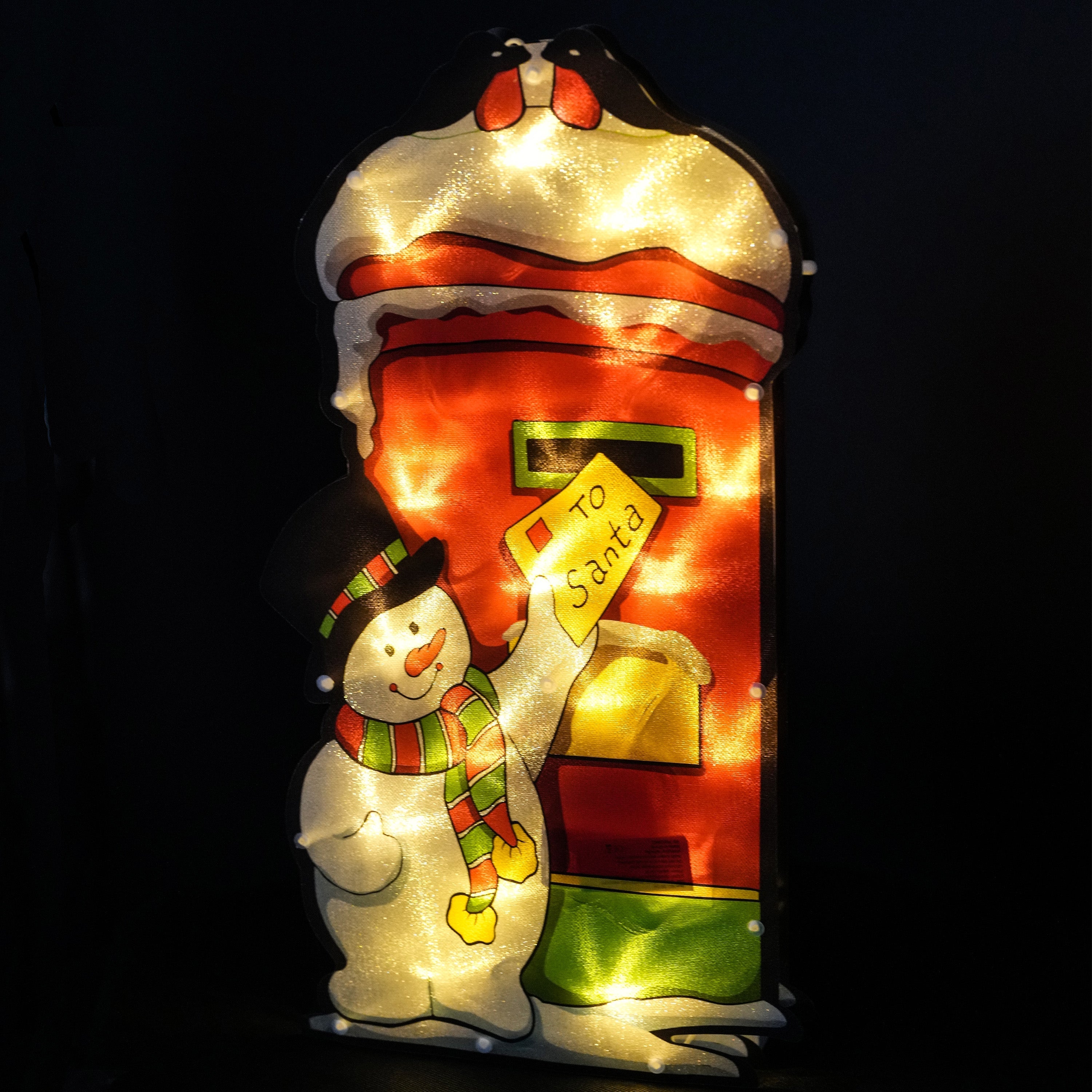 Snowman Post Sign Christmas LED Light Silhouette by The Magic Toy Shop - The Magic Toy Shop