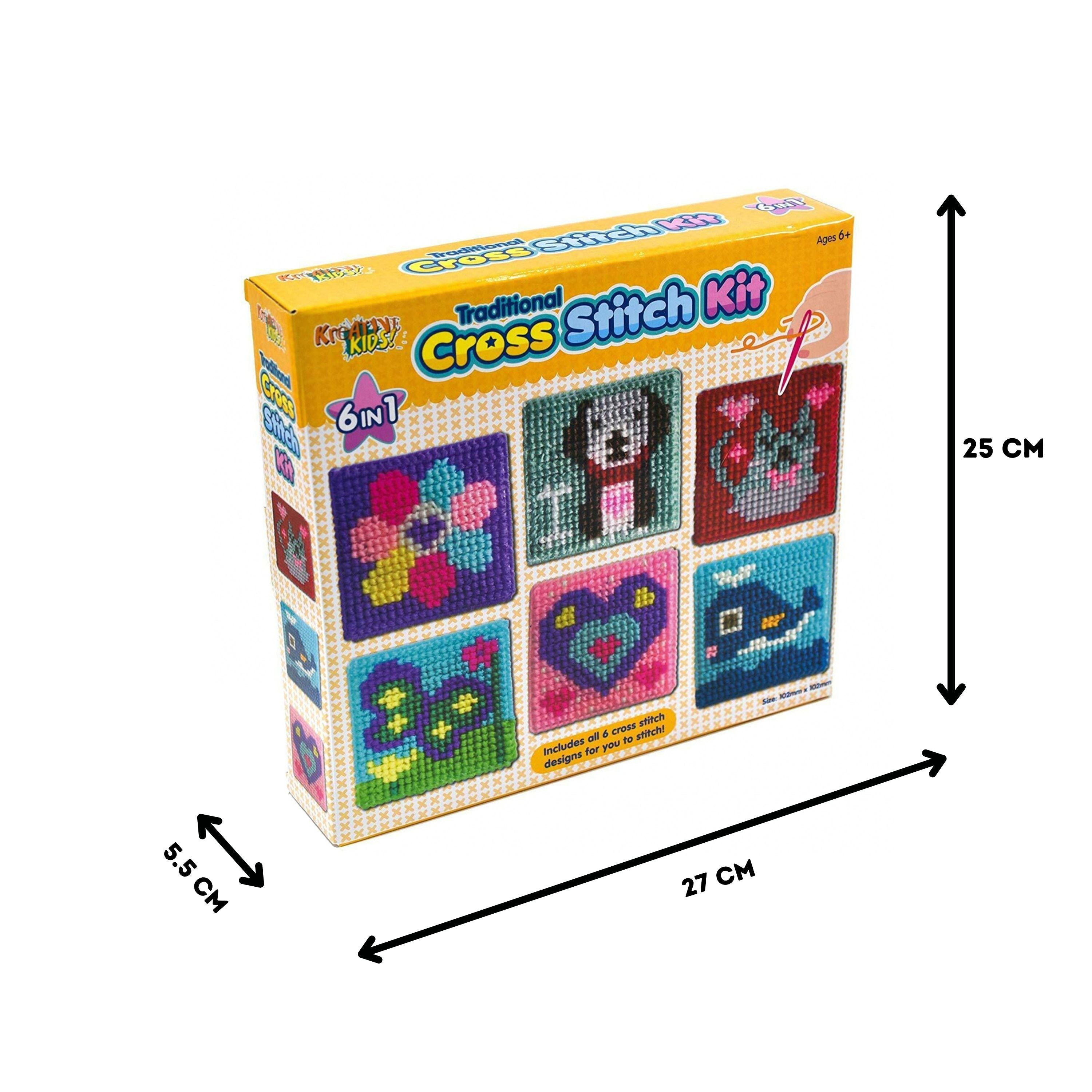 6 in 1 Traditional Cross Stitch Kit for Kids by The Magic Toy Shop - The Magic Toy Shop