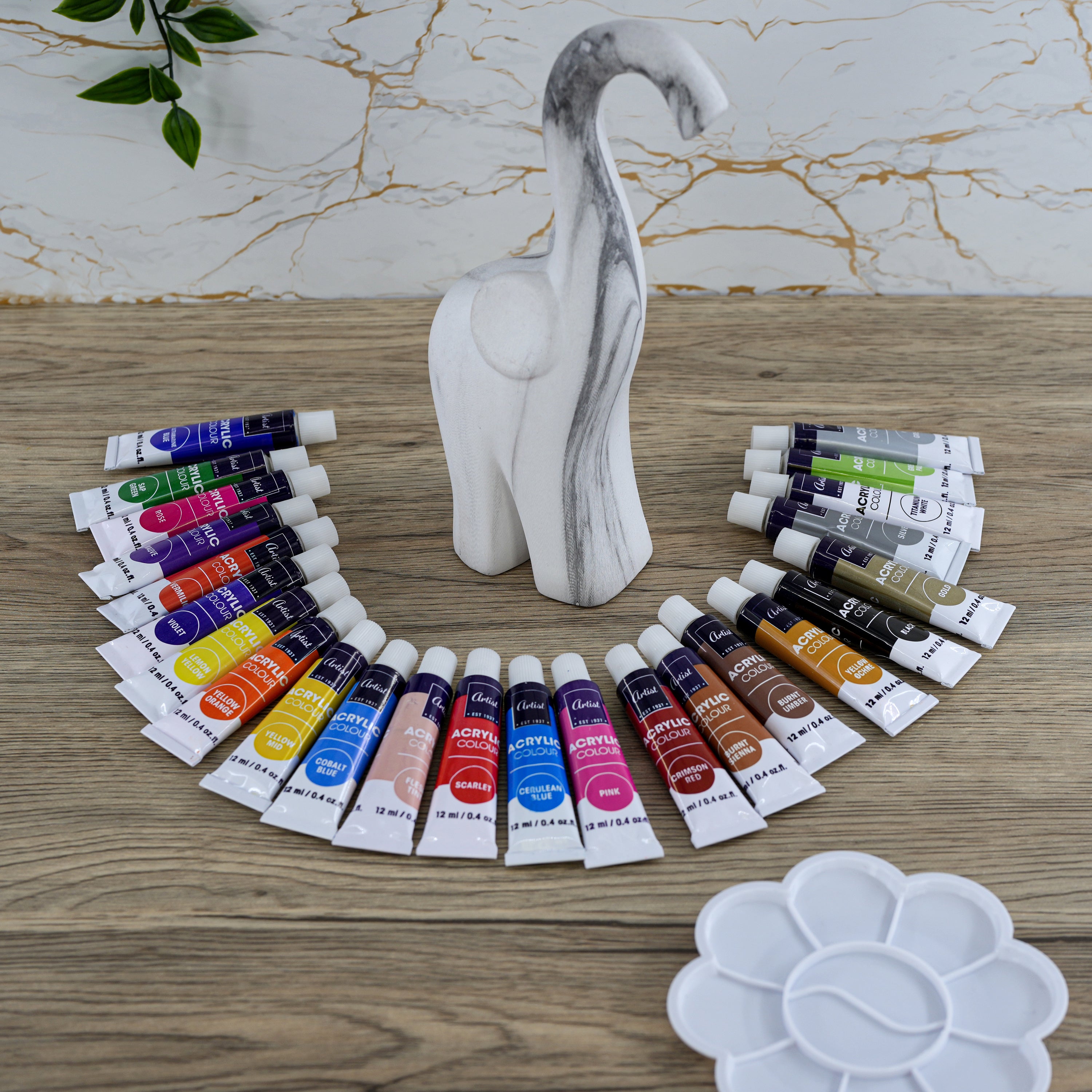 Set of 24 x 12 ml Tube Acrylic Paint Artist Set & Palette by Geezy - The Magic Toy Shop
