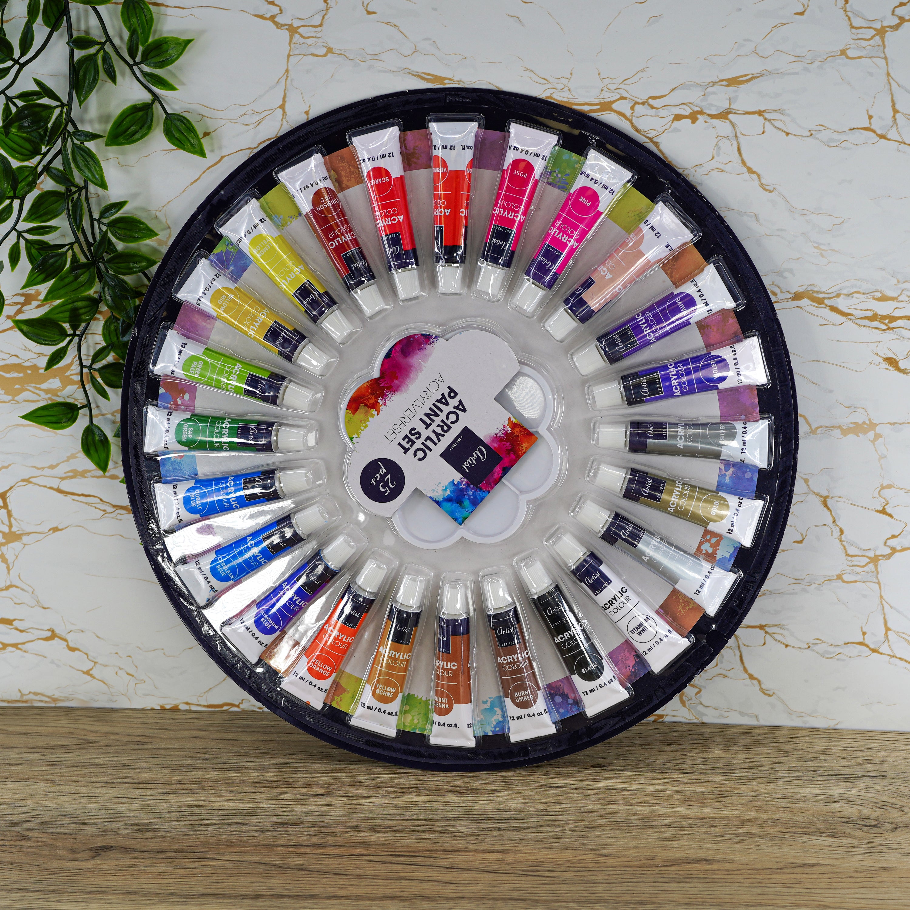 Set of 24 x 12 ml Tube Acrylic Paint Artist Set & Palette by Geezy - The Magic Toy Shop