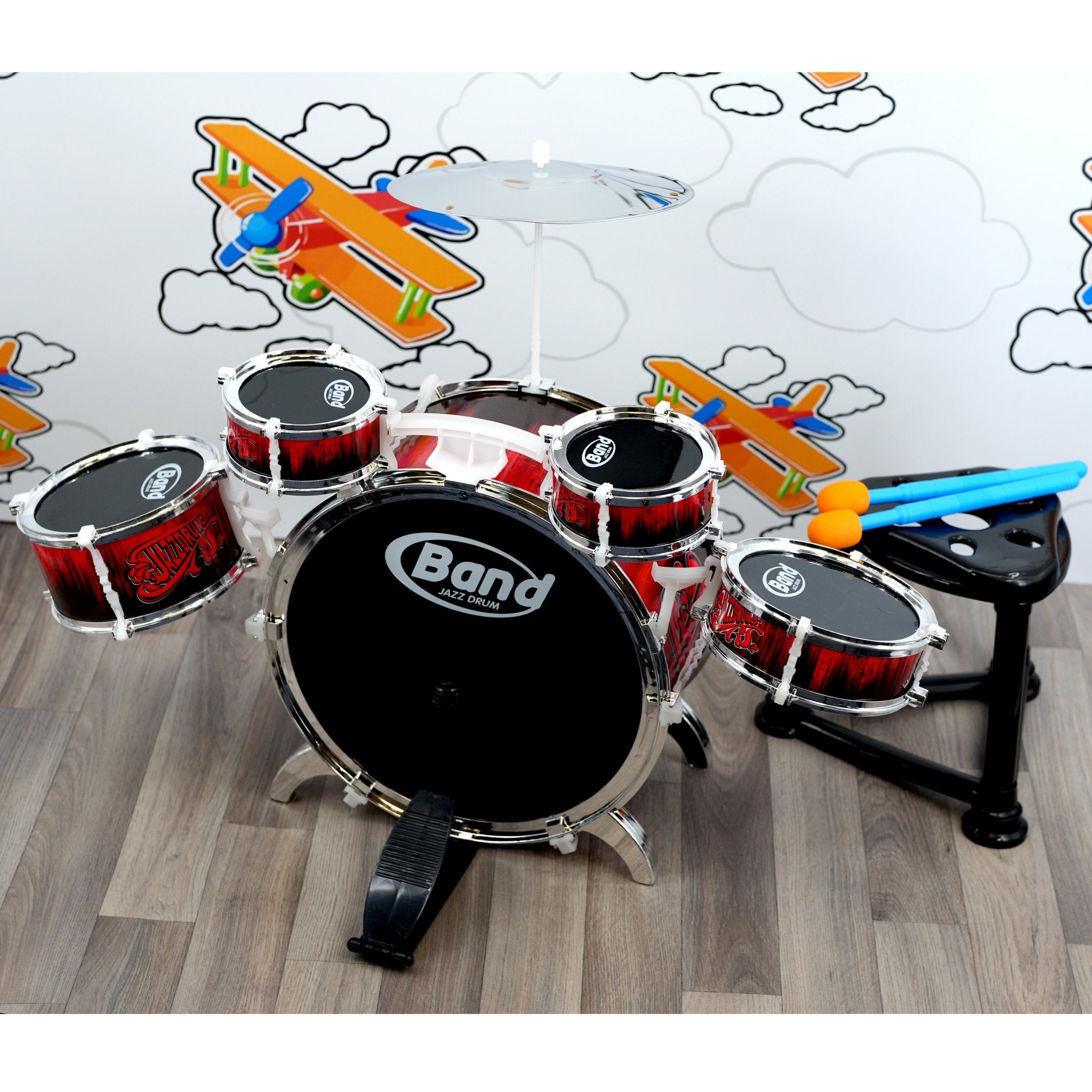 Childs Drum Playset Kit With Stool by The Magic Toy Shop - The Magic Toy Shop