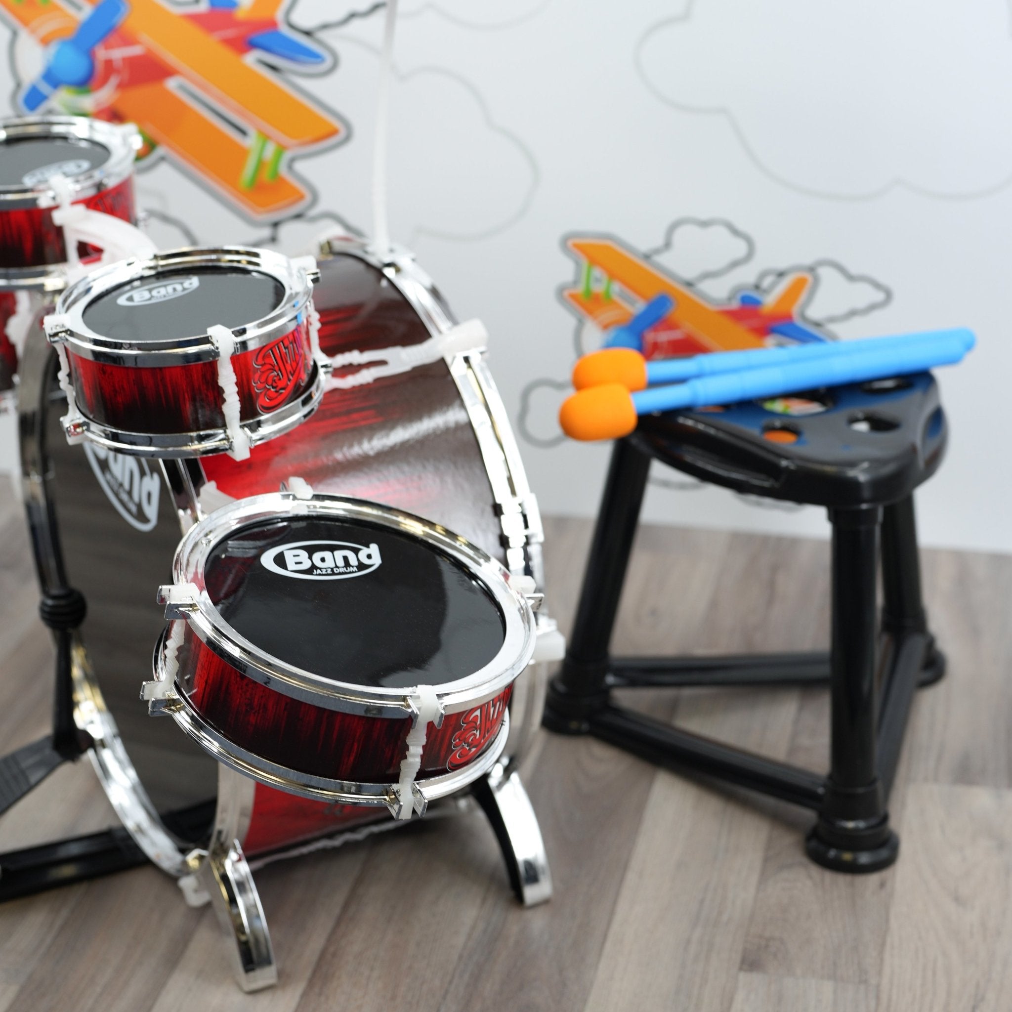 Childs Drum Playset Kit With Stool by The Magic Toy Shop - The Magic Toy Shop