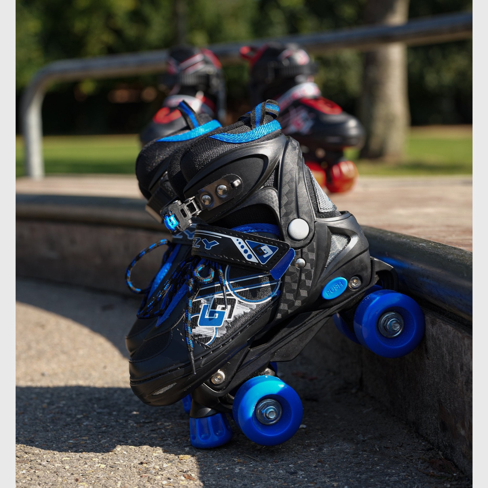 Blue and Black Roller Skates for Kids with 4 Wheel by The Magic Toy Shop - The Magic Toy Shop