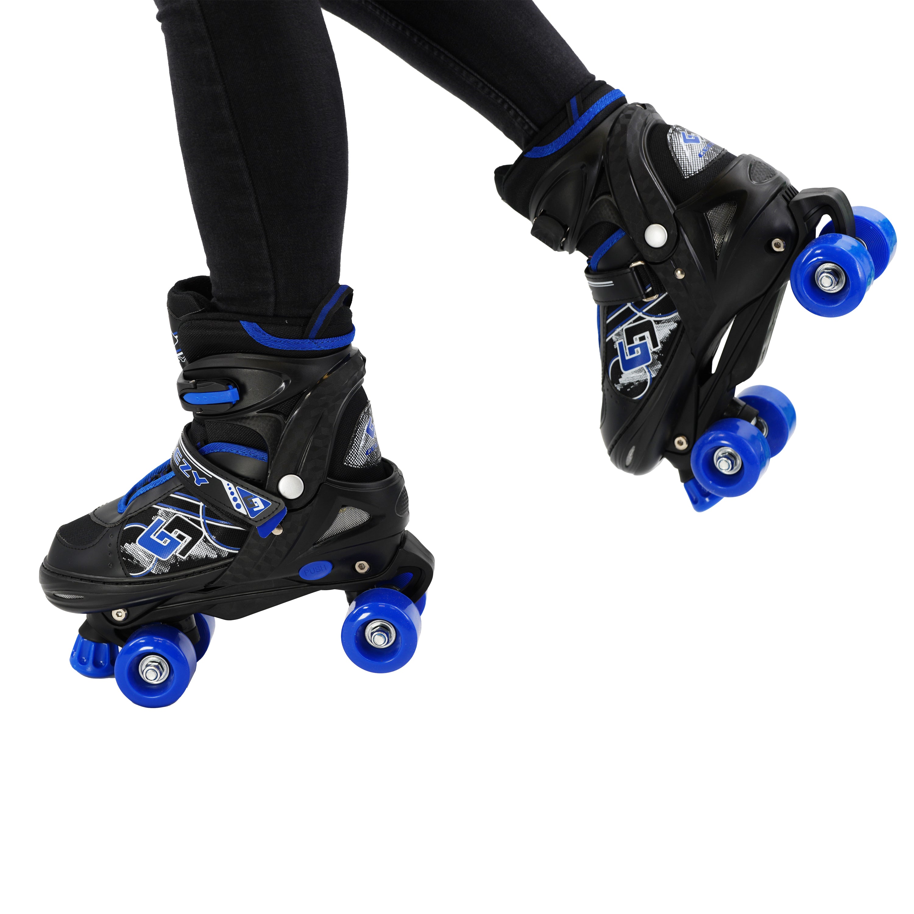 Blue and Black Roller Skates for Kids with 4 Wheel by The Magic Toy Shop - The Magic Toy Shop