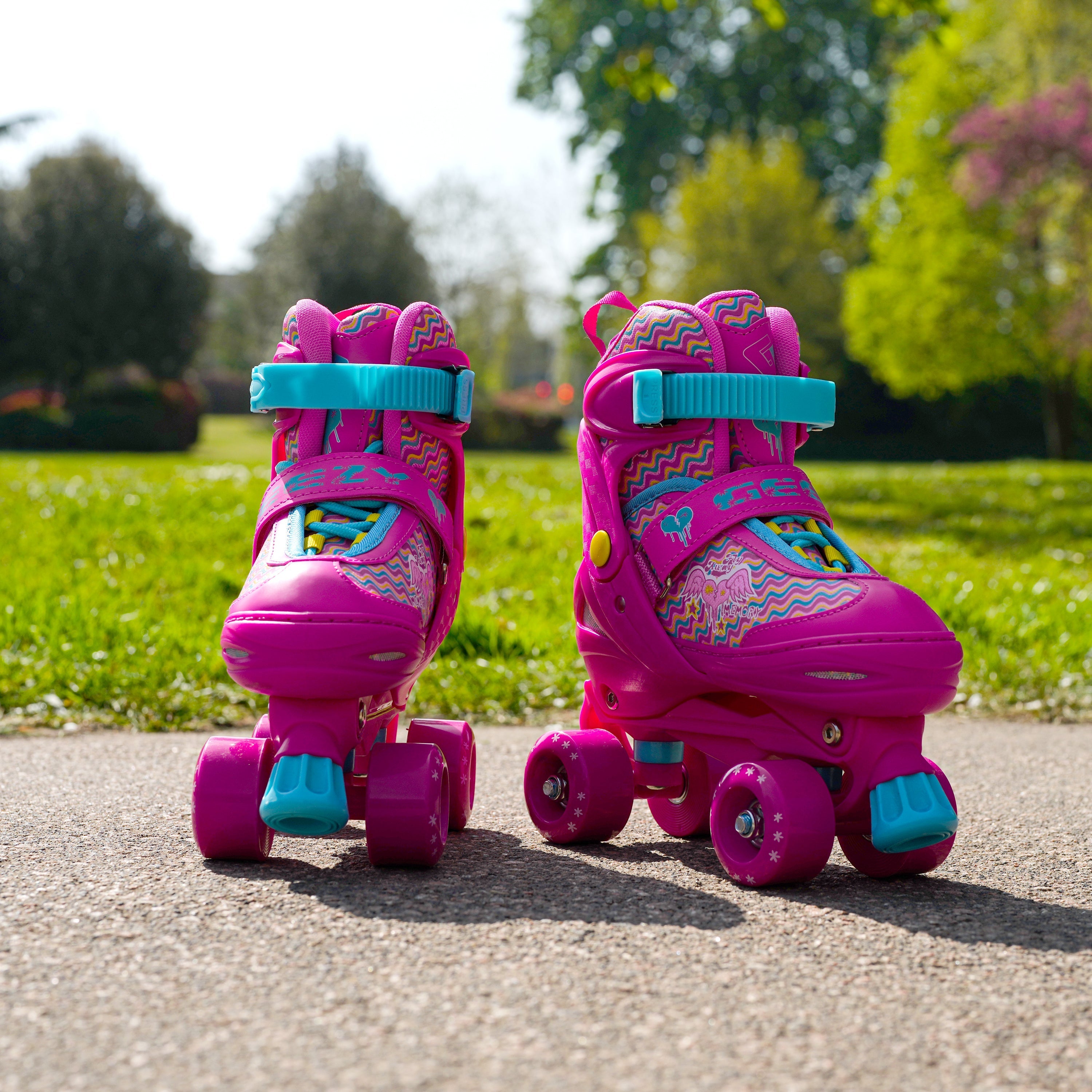 Large Pink Kids Roller Skates Boots by The Magic Toy Shop - The Magic Toy Shop