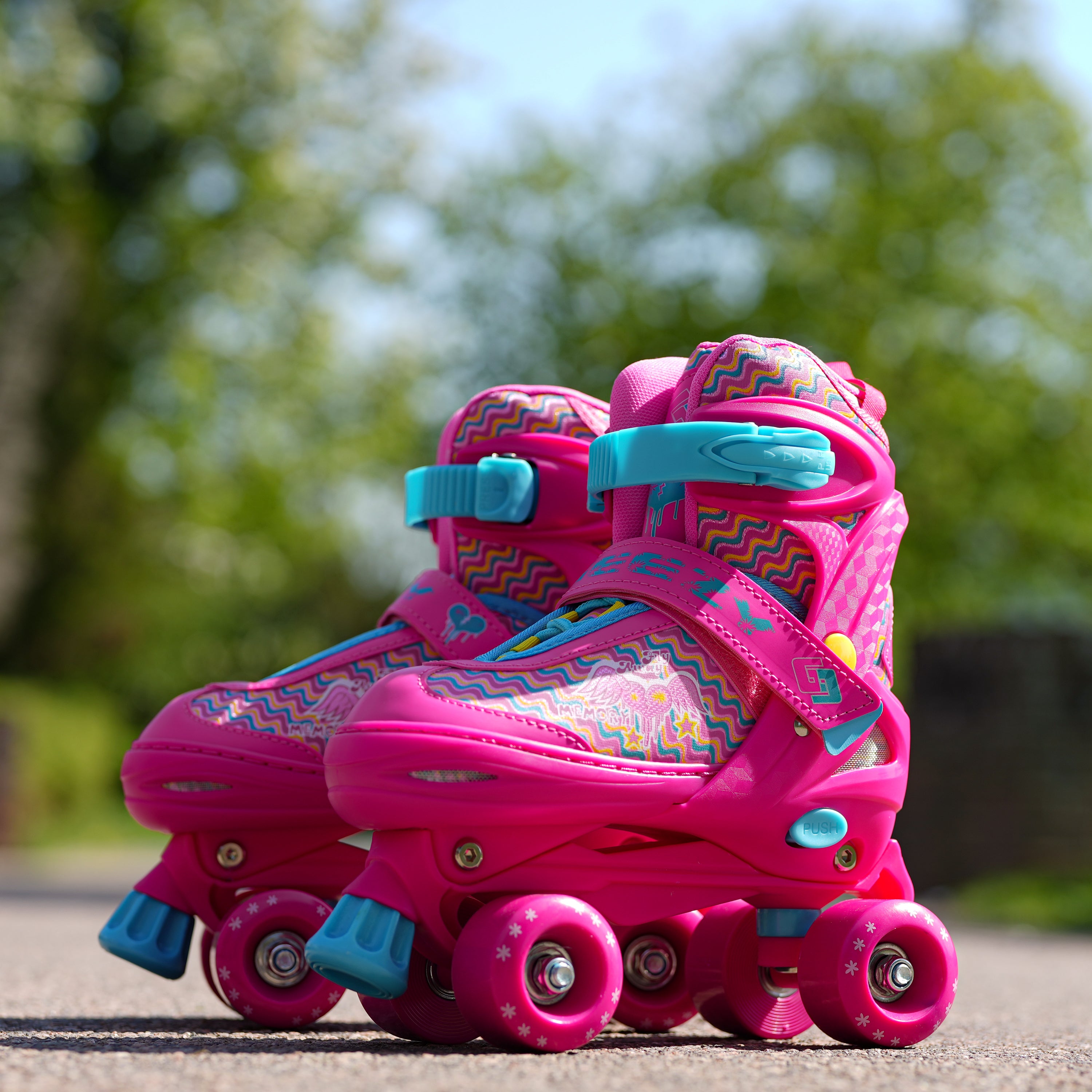 Large Pink Kids Roller Skates Boots by The Magic Toy Shop - The Magic Toy Shop