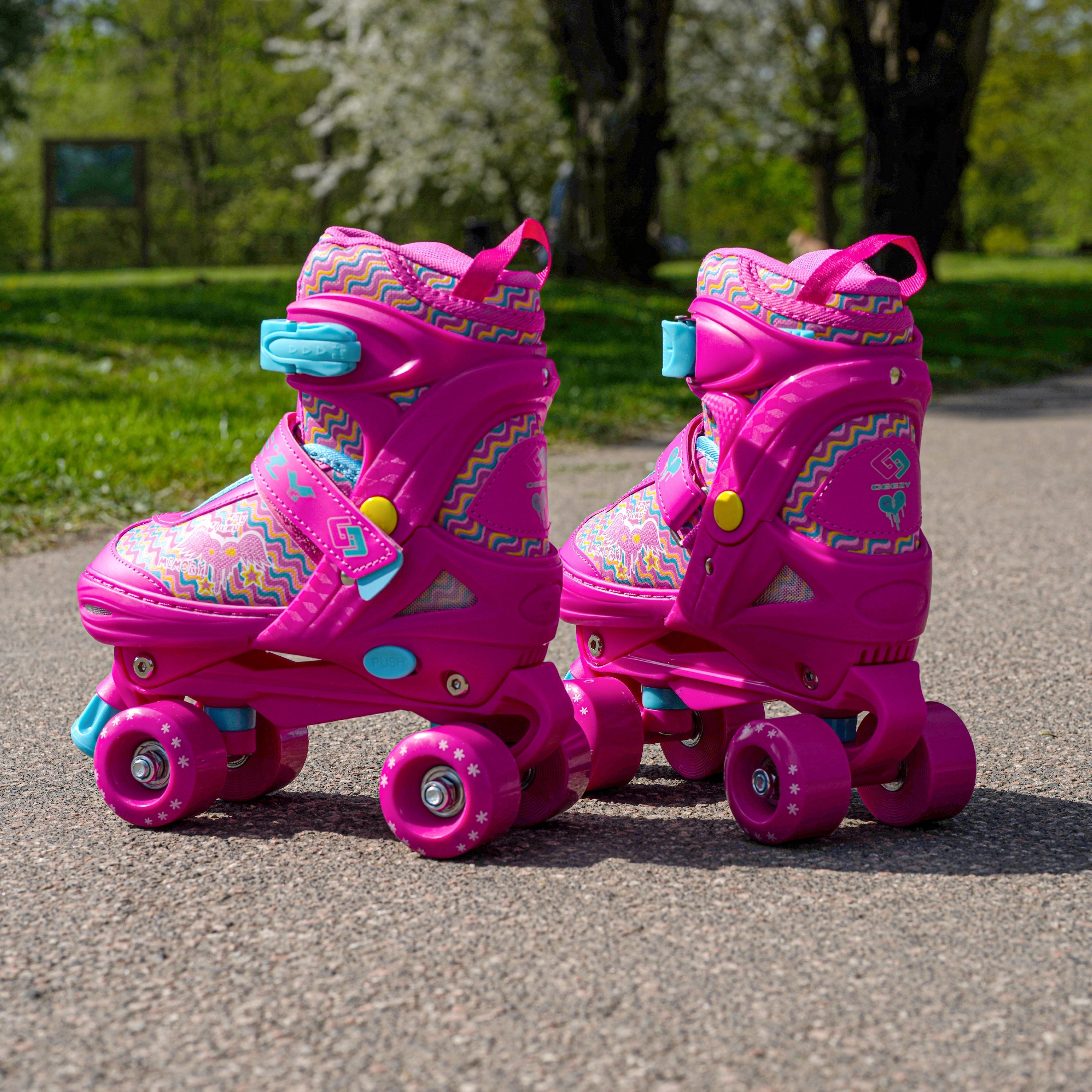 Pink Roller Skates for Kids with 4 Wheel Adjustable Sizes by The Magic Toy Shop - The Magic Toy Shop