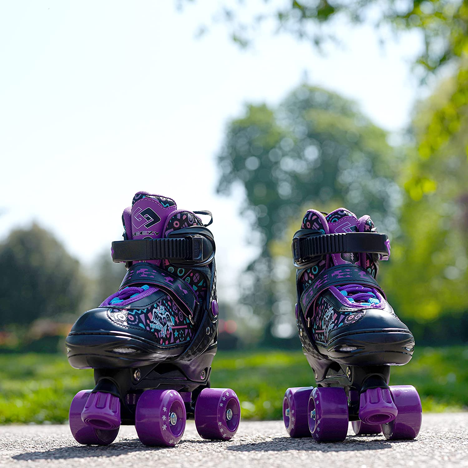 Purple Roller Skates for Kids with 4 Wheel by The Magic Toy Shop - The Magic Toy Shop