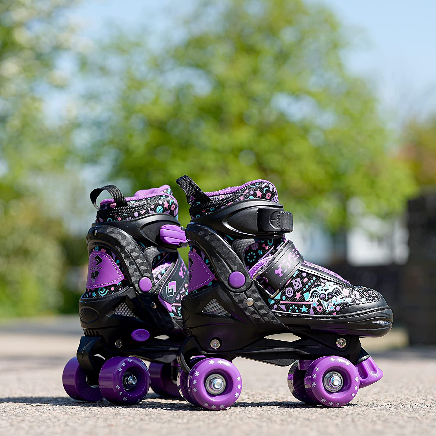 Purple Roller Skates for Kids with 4 Wheel by The Magic Toy Shop - The Magic Toy Shop