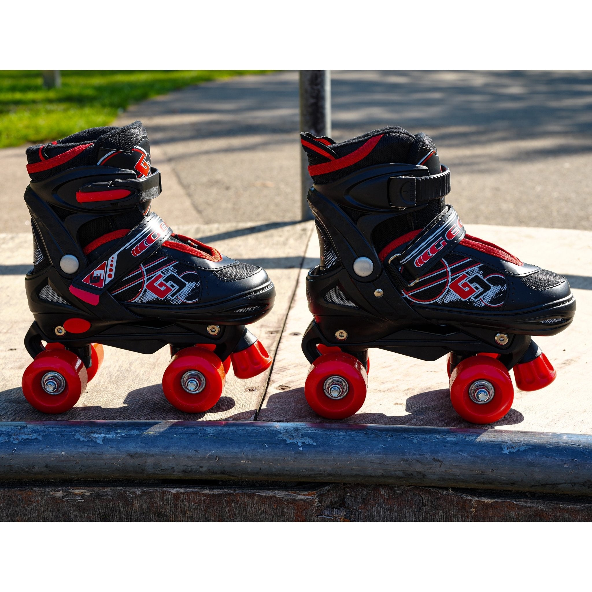 Red and Black Roller Skates for Kids with 4 Wheel by The Magic Toy Shop - The Magic Toy Shop