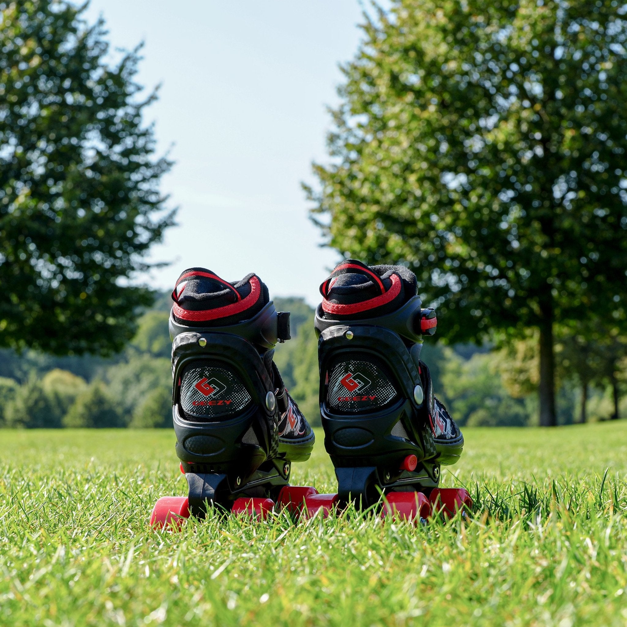 Red and Black Roller Skates for Kids with 4 Wheel by The Magic Toy Shop - The Magic Toy Shop