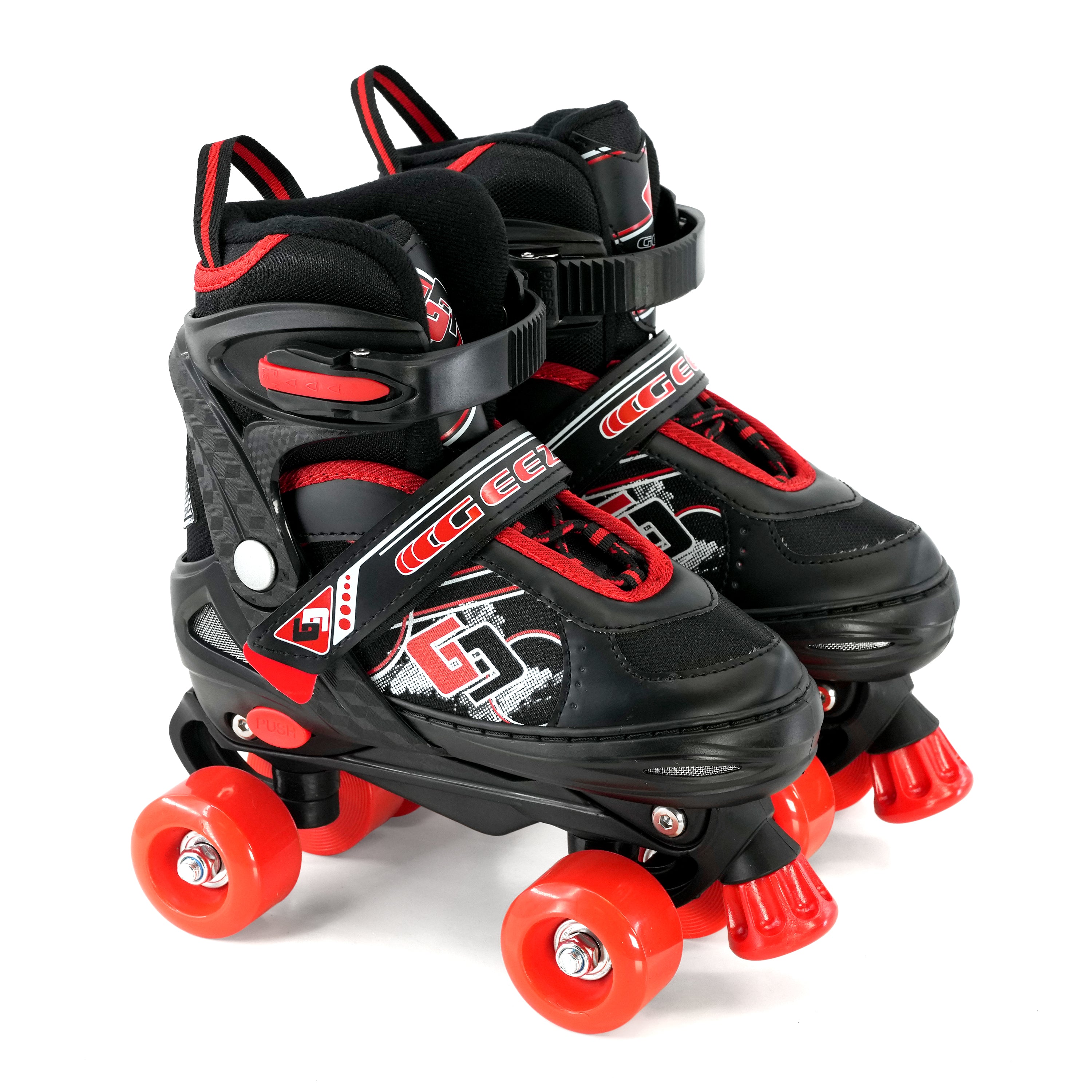 Red and Black Roller Skates for Kids with 4 Wheel by The Magic Toy Shop - The Magic Toy Shop